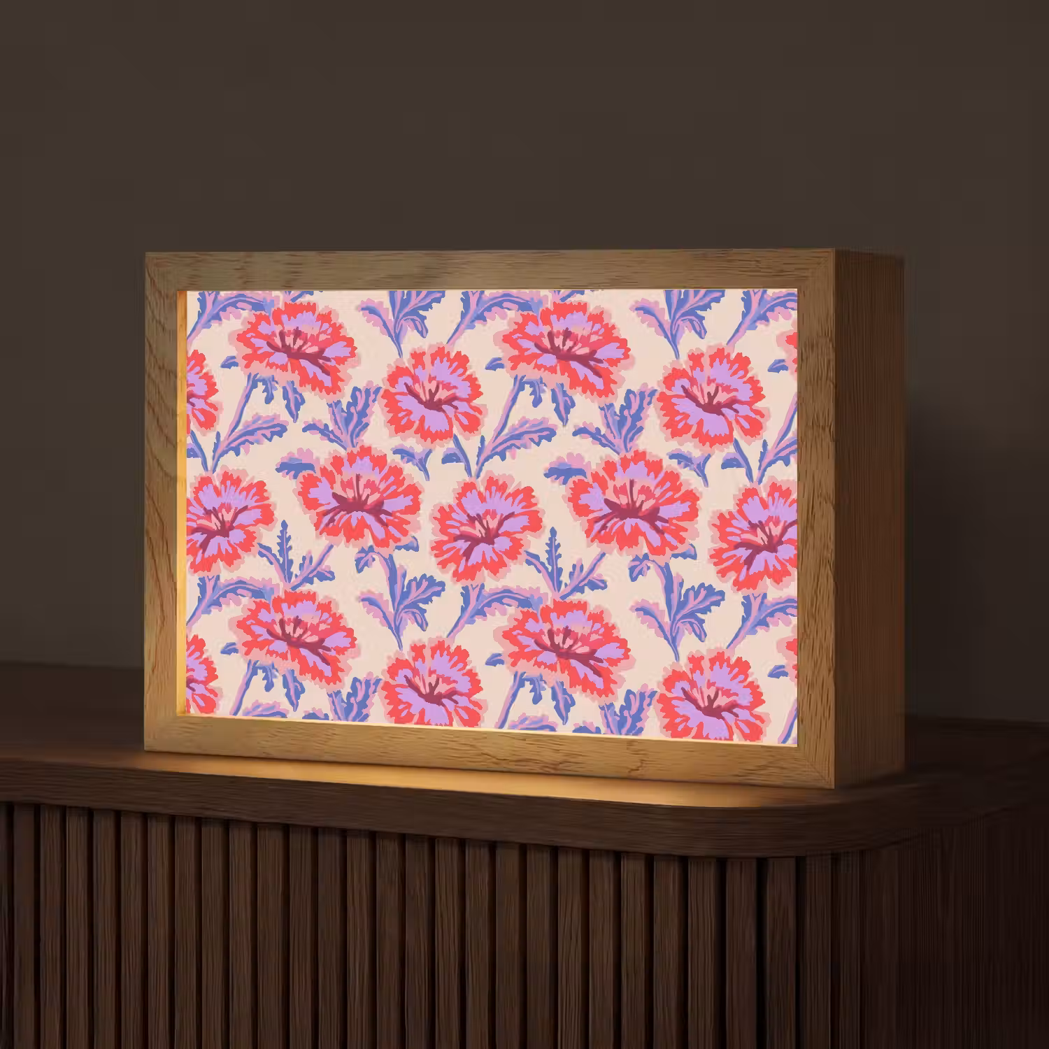Bloemen - Patroon - Meerkleurig Light Box met kabel (Tafellamp) klein 924 -z3d_website