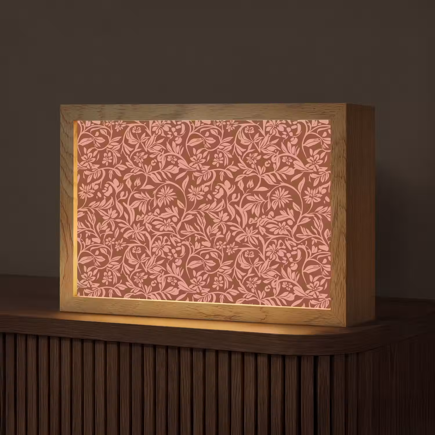 Bloemen - Print - Roze Light Box met kabel (Tafellamp) klein 924 -z3d_website