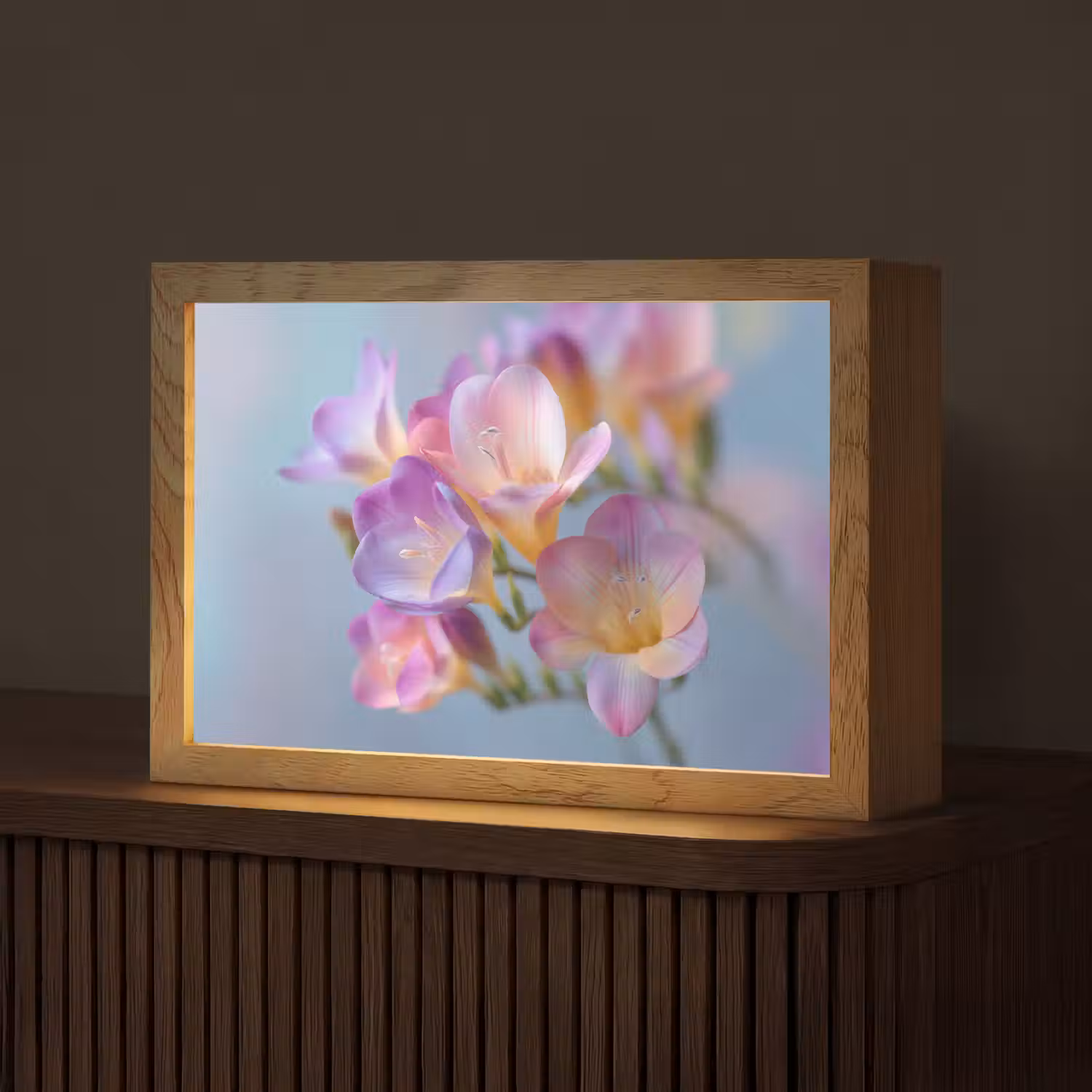 Bloemen - Paars - Overloop - Meeldraden Light Box met kabel (Tafellamp) klein -z3d_website