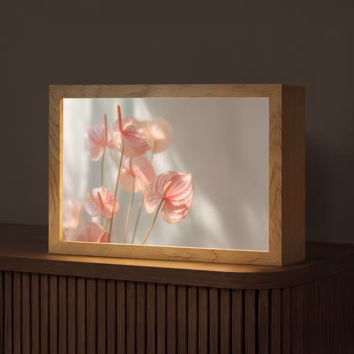 Bloemen - Stelen - Roze - Schaduw Light Box met kabel (Tafellamp) klein -z3d_website