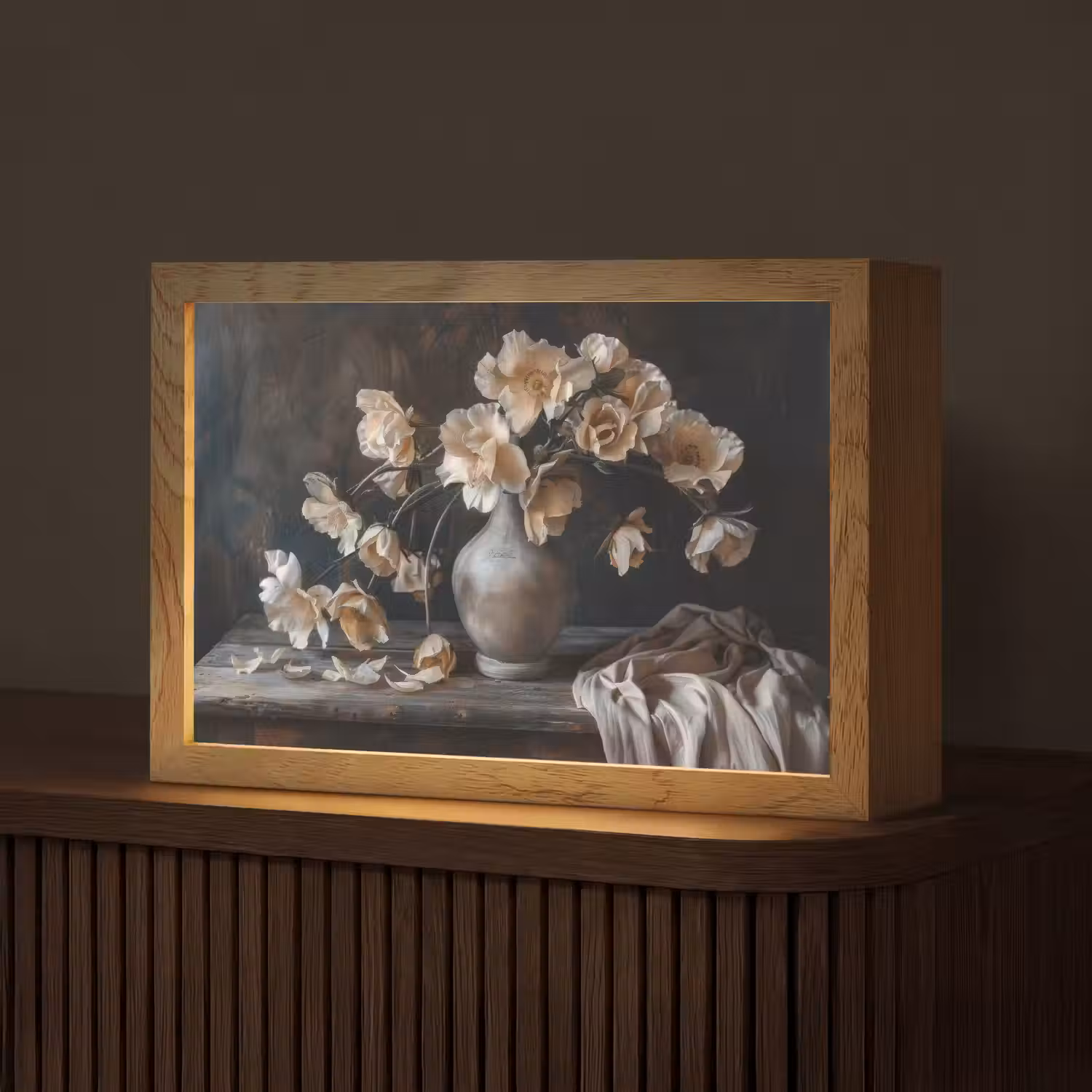 Bloemen - Vaas - Kunst - Stilleven Light Box met kabel (Tafellamp) klein -z3d_website