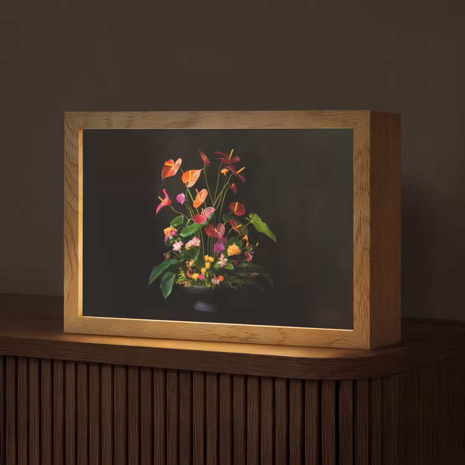 Bloemen - Vaas - Kleurrijk Light Box met kabel (Tafellamp) klein -z3d_website