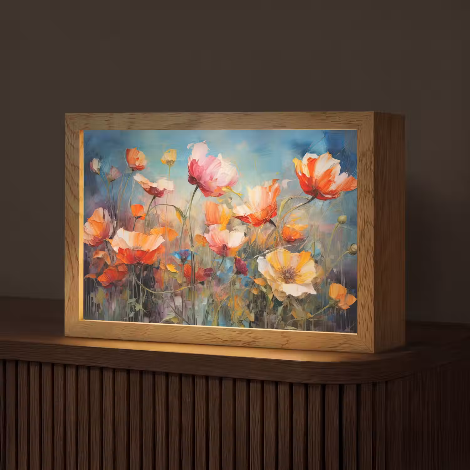 Bloemen - Watercolor - Kunst - Botanisch - Natuur Light Box met kabel (Tafellamp) klein -z3d_website
