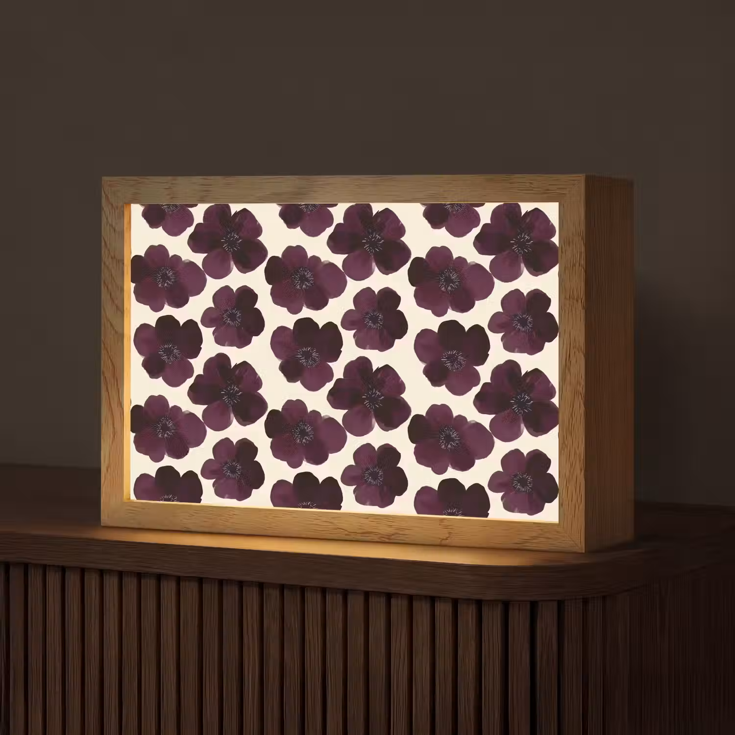 Bloemen - Aquarel - Paars Light Box met kabel (Tafellamp) klein 924 -z3d_website