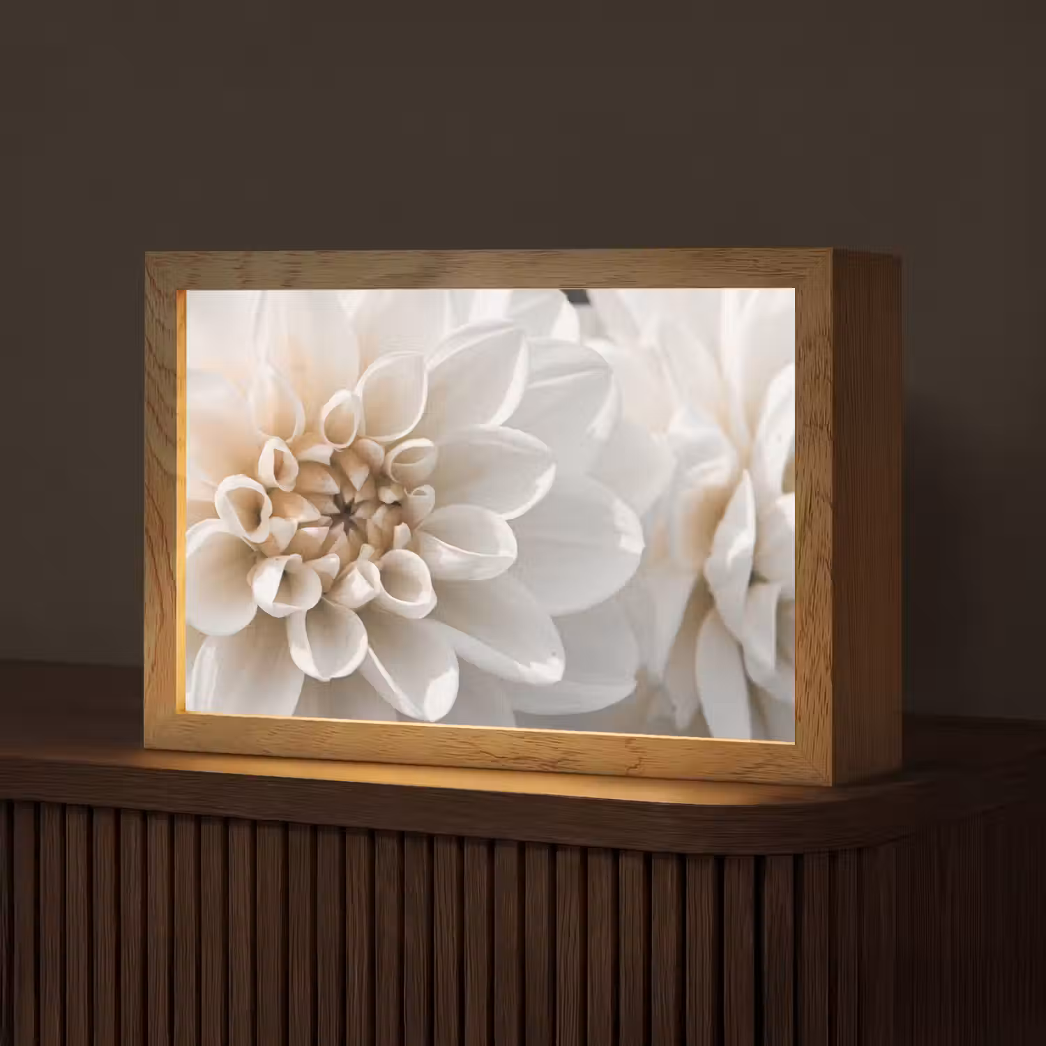Bloemen - Wit - Natuur Light Box met kabel (Tafellamp) klein -z3d_website