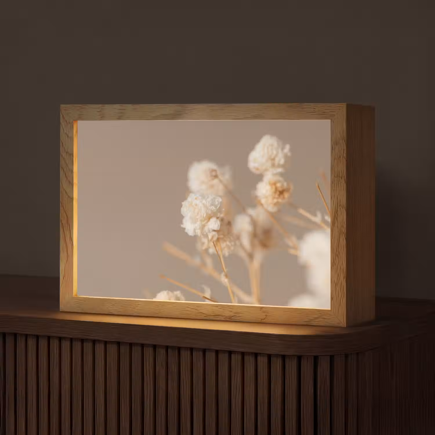 Bloemen - Wit - Natuur - Pastel Light Box met kabel (Tafellamp) klein -z3d_website