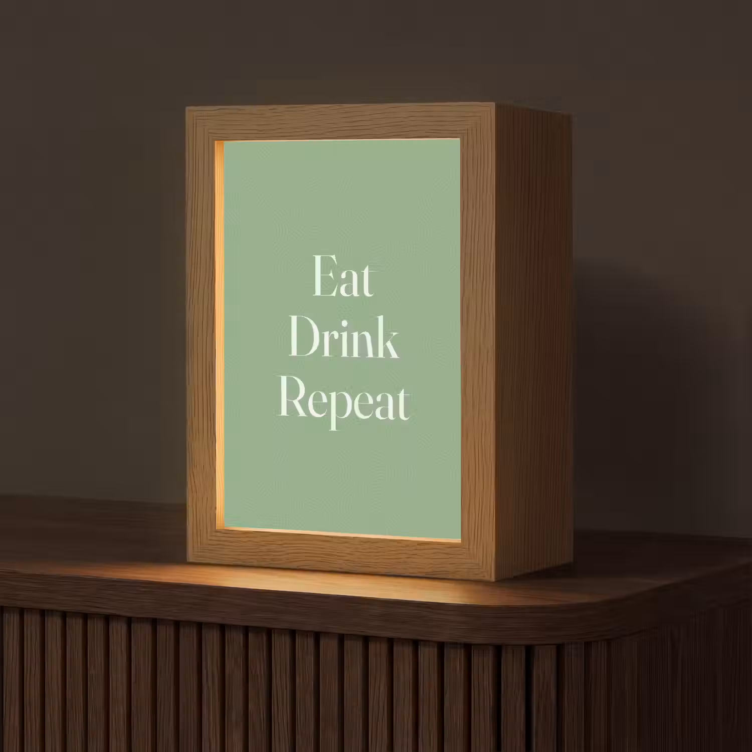 Eten - Drinken - Tekst - Mintgroen Light Box met kabel (Tafellamp) klein -z3d_website