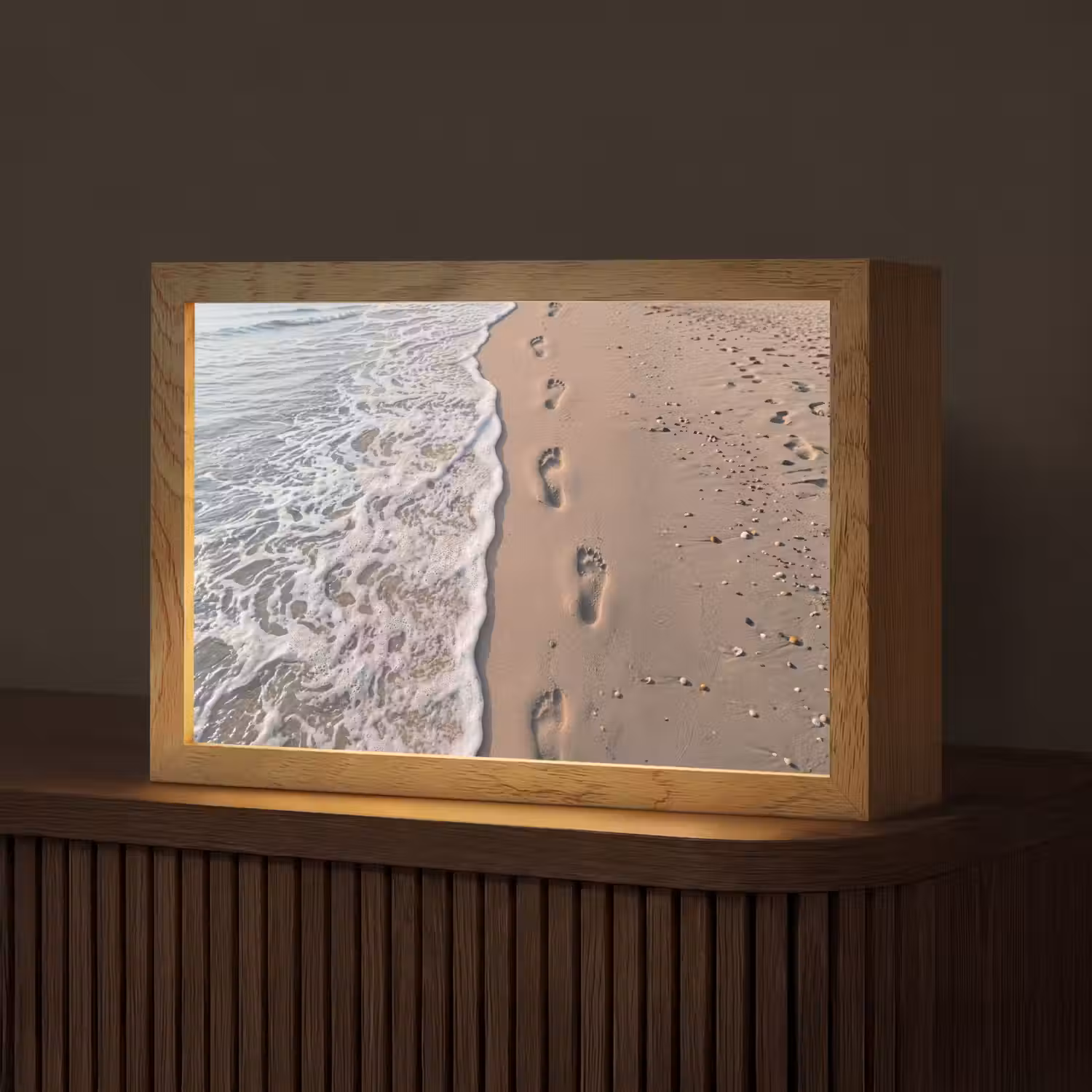 Voetstappen - Vloedlijn - Zee Light Box met kabel (Tafellamp) klein -z3d_website