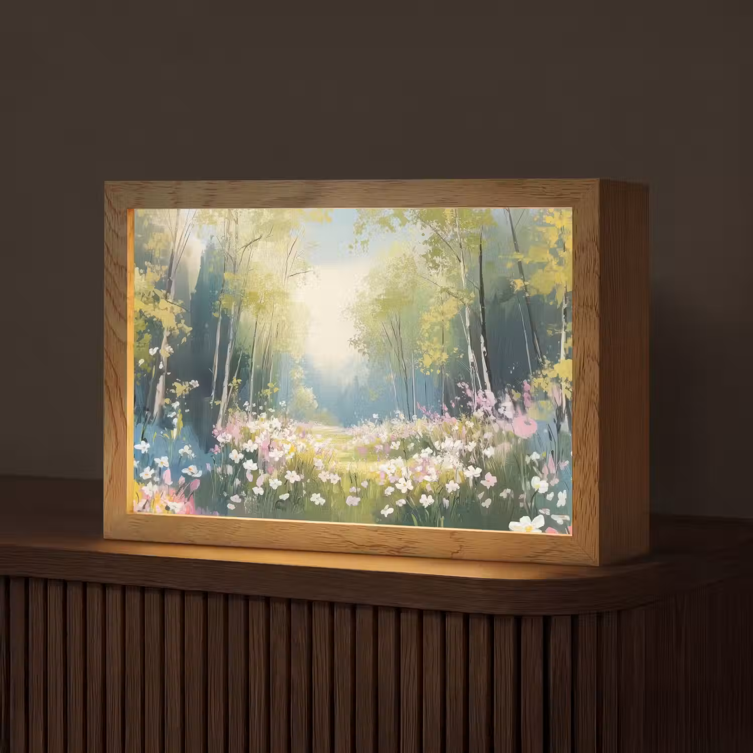 Bos - Schilderstijl - Kleurrijk Light Box met kabel (Tafellamp) klein -z3d_website