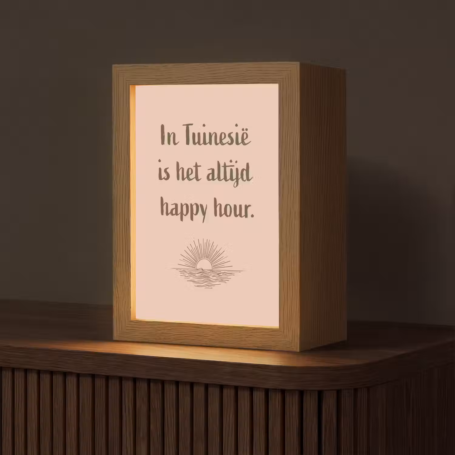 Tuin - Roze - Quote - Zon Light Box met kabel (Tafellamp) klein -z3d_website