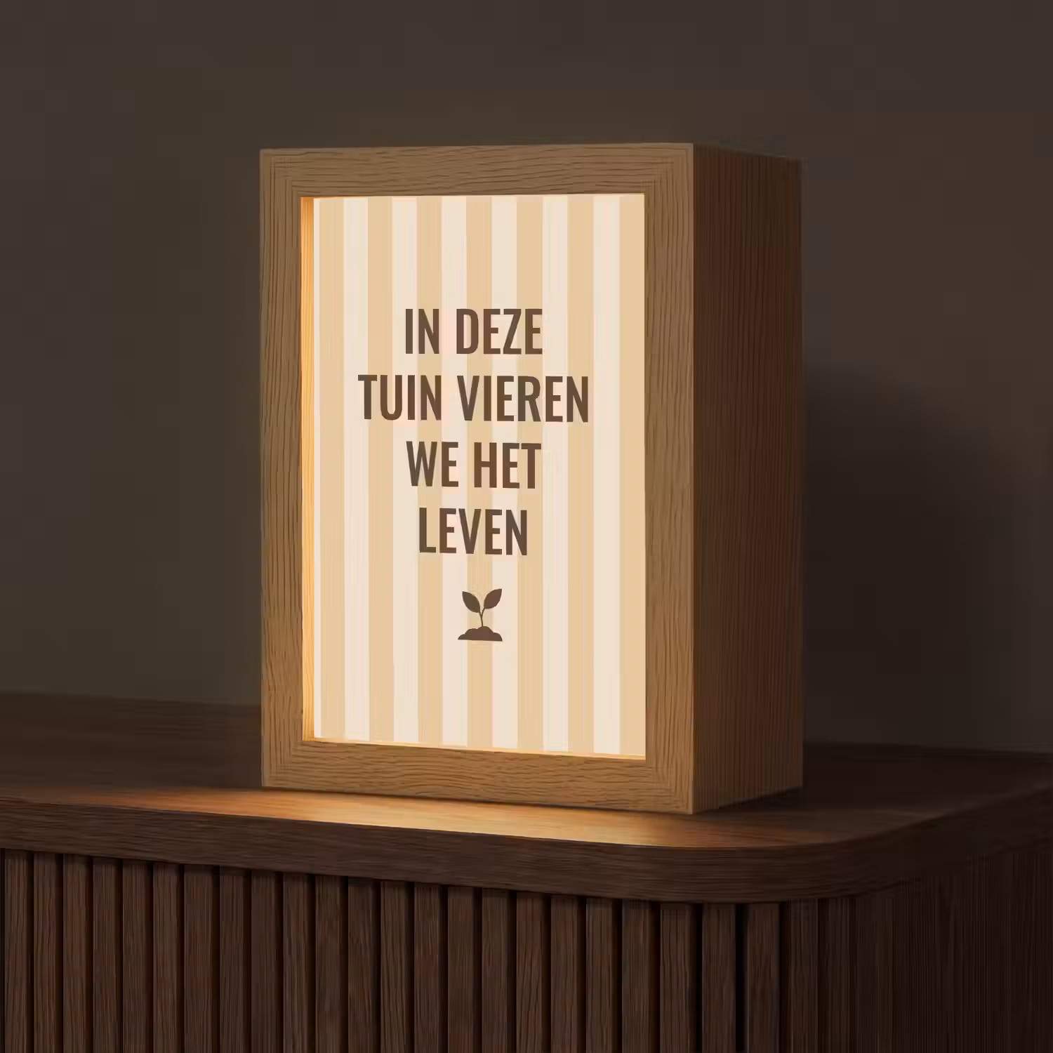 Tuin - Quote - Strepen - Zomer Light Box met kabel (Tafellamp) klein -z3d_website