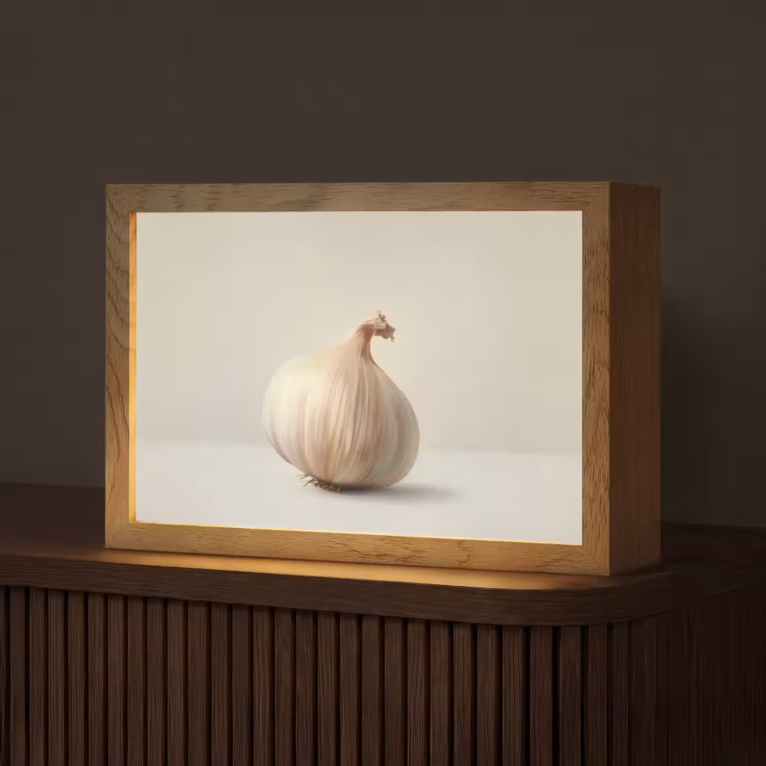 Knoflook - Natuurlijk - Beige Light Box met kabel (Tafellamp) klein -z3d_website