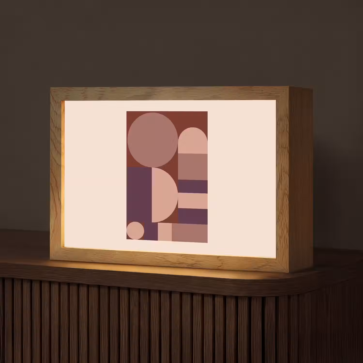 Geometrisch - Cirkels - Rood Light Box met kabel (Tafellamp) klein -z3d_website