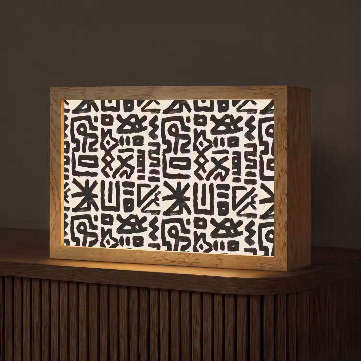 Geometrisch - Figuren - Zwart Light Box met kabel (Tafellamp) klein 924 -z3d_website