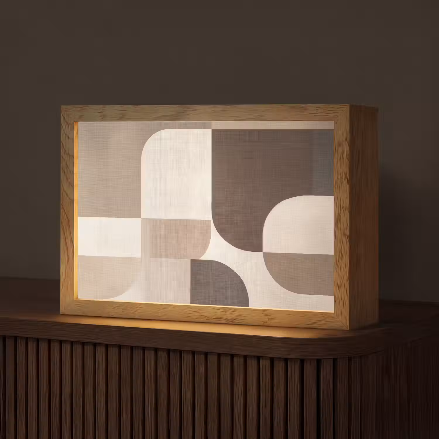 Geometrisch - Geweven structuur - Modern Light Box met kabel (Tafellamp) klein -z3d_website