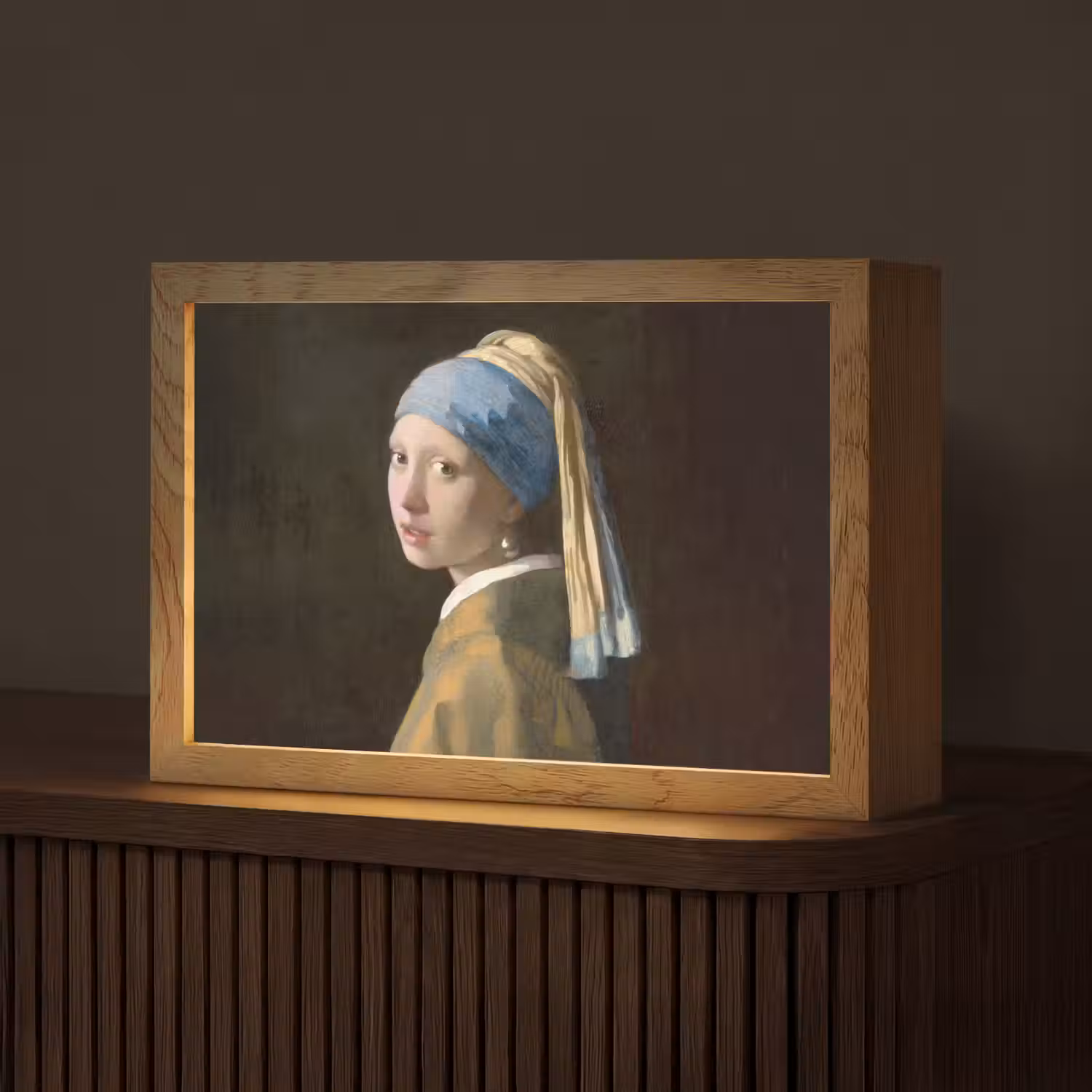 Meisje met de parel - Schilderij - Oude meesters - Vermeer Light Box met kabel (Tafellamp) klein -z3d_website