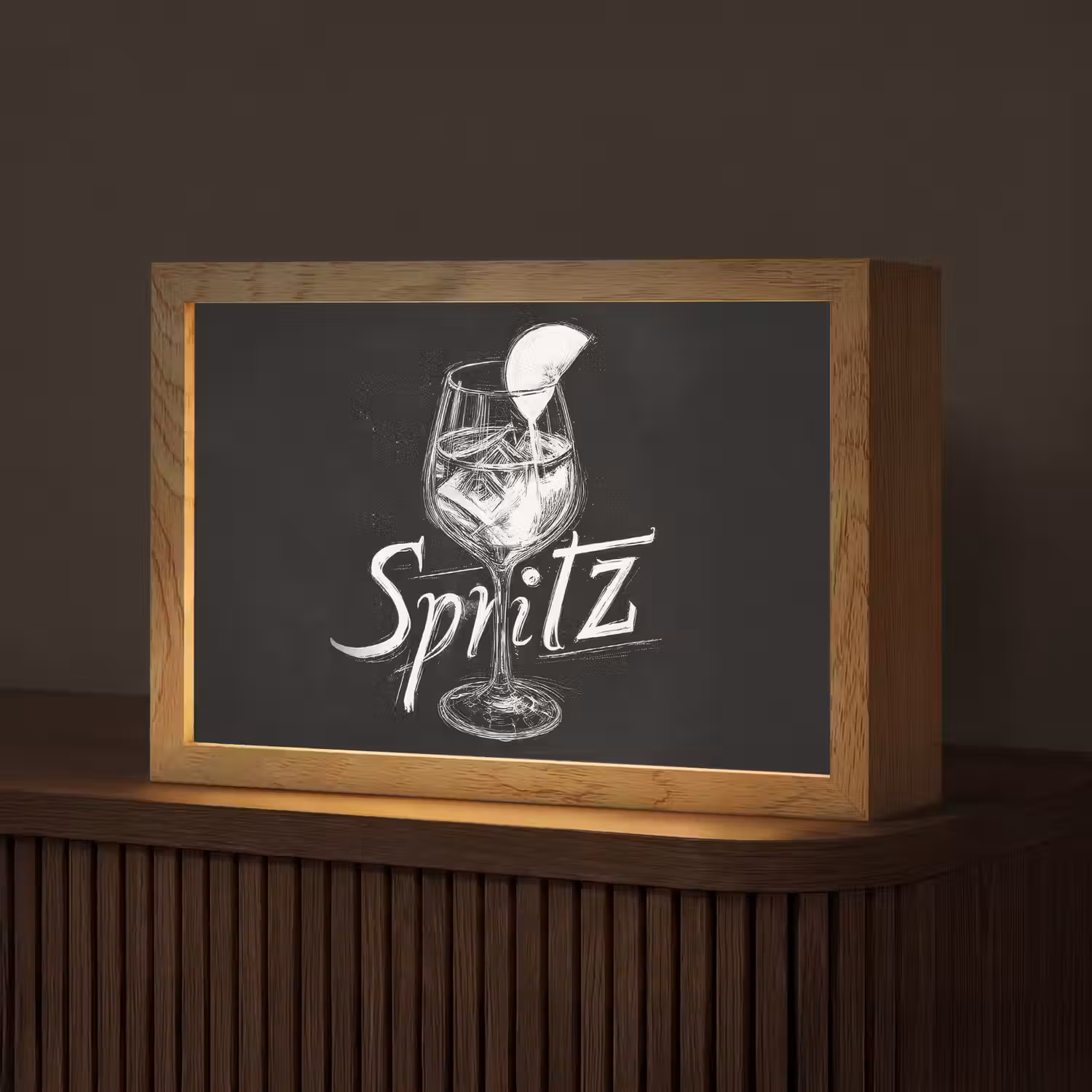 Glas spritz - Krijtletters - Ijsblokjes - Citroen Light Box met kabel (Tafellamp) klein -z3d_website