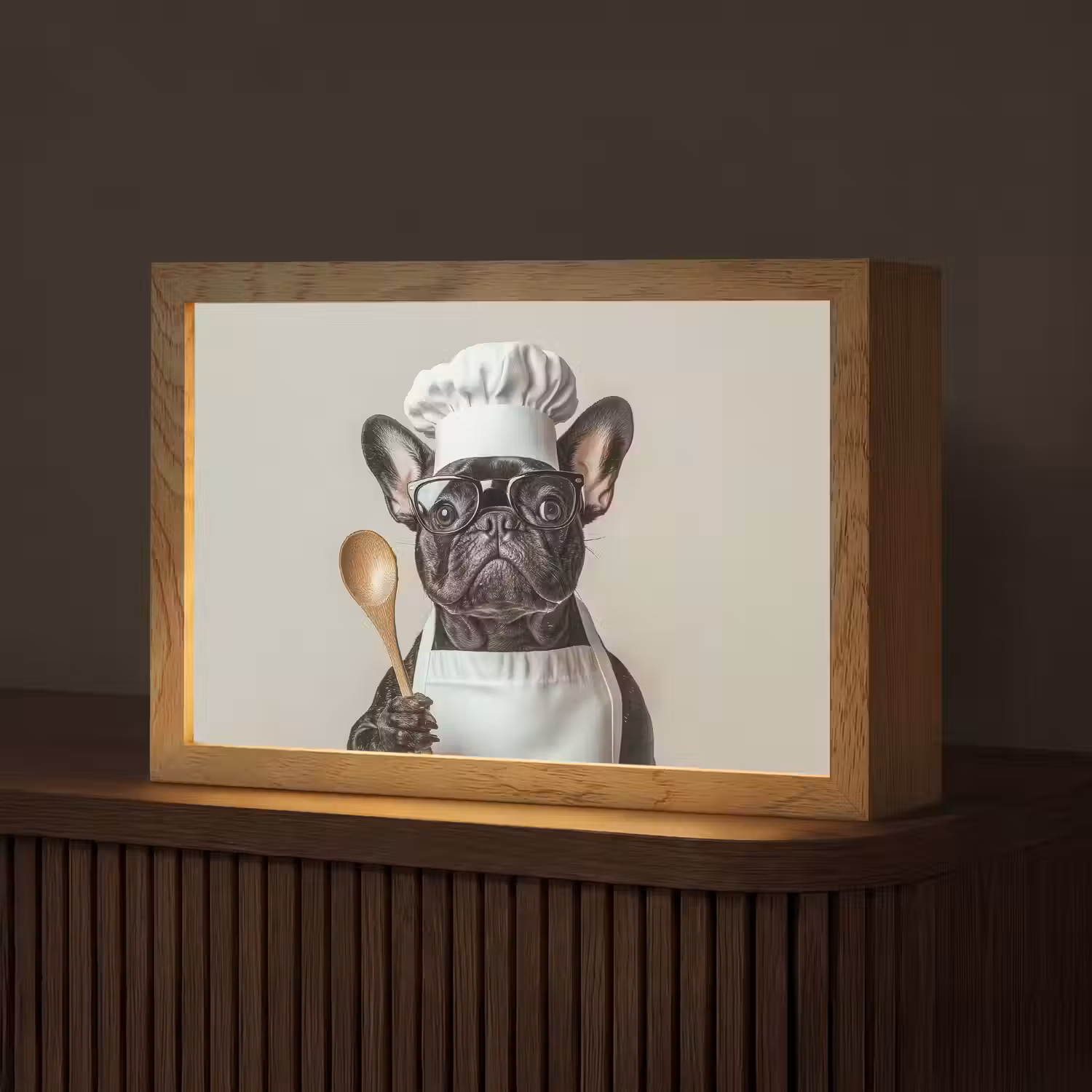 Bril - Hond - Kok Light Box met kabel (Tafellamp) klein -z3d_website
