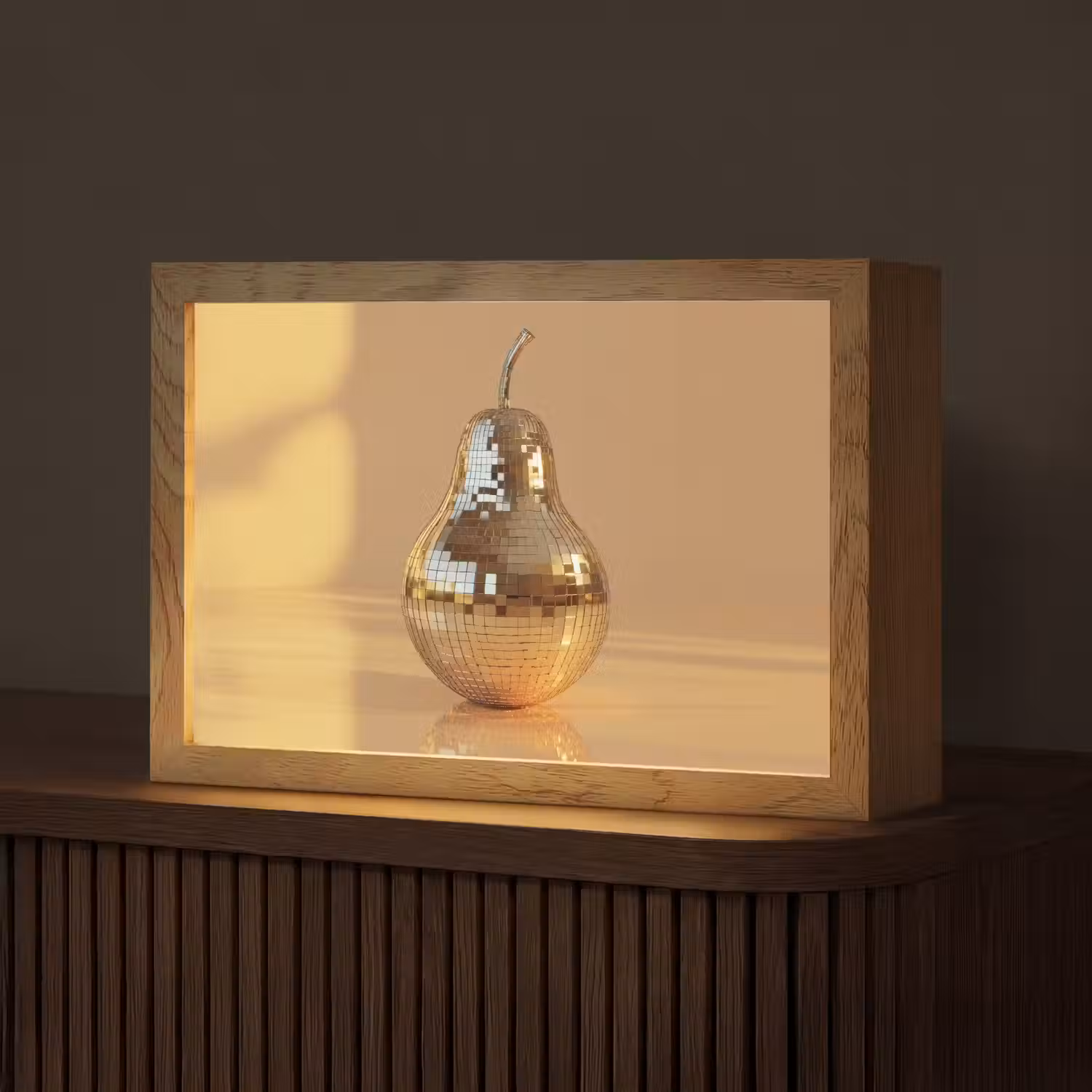 Goud - Disco - Glitter - Peer Light Box met kabel (Tafellamp) klein -z3d_website