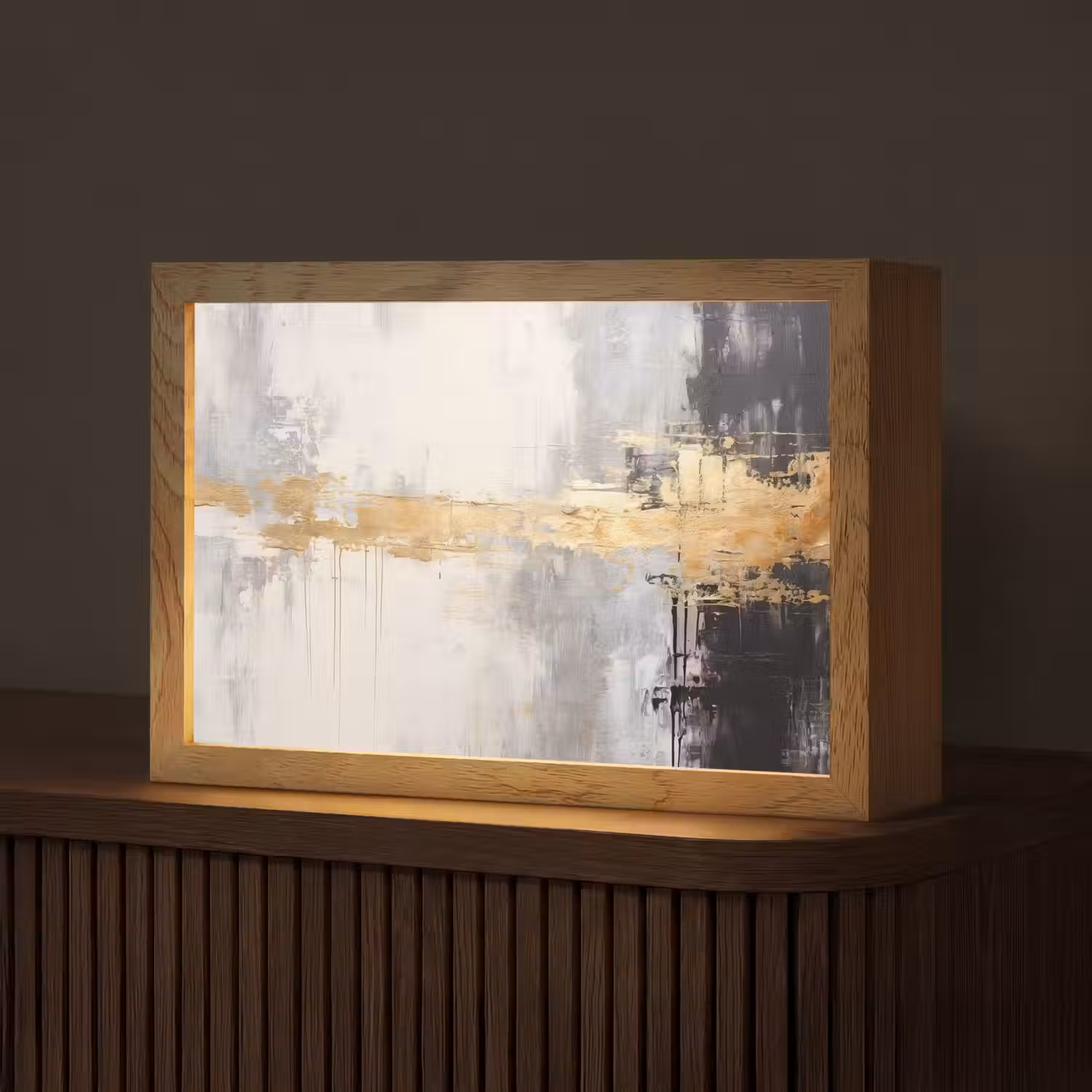 Goud - Luxe - Acryl - Kunst Light Box met kabel (Tafellamp) klein -z3d_website