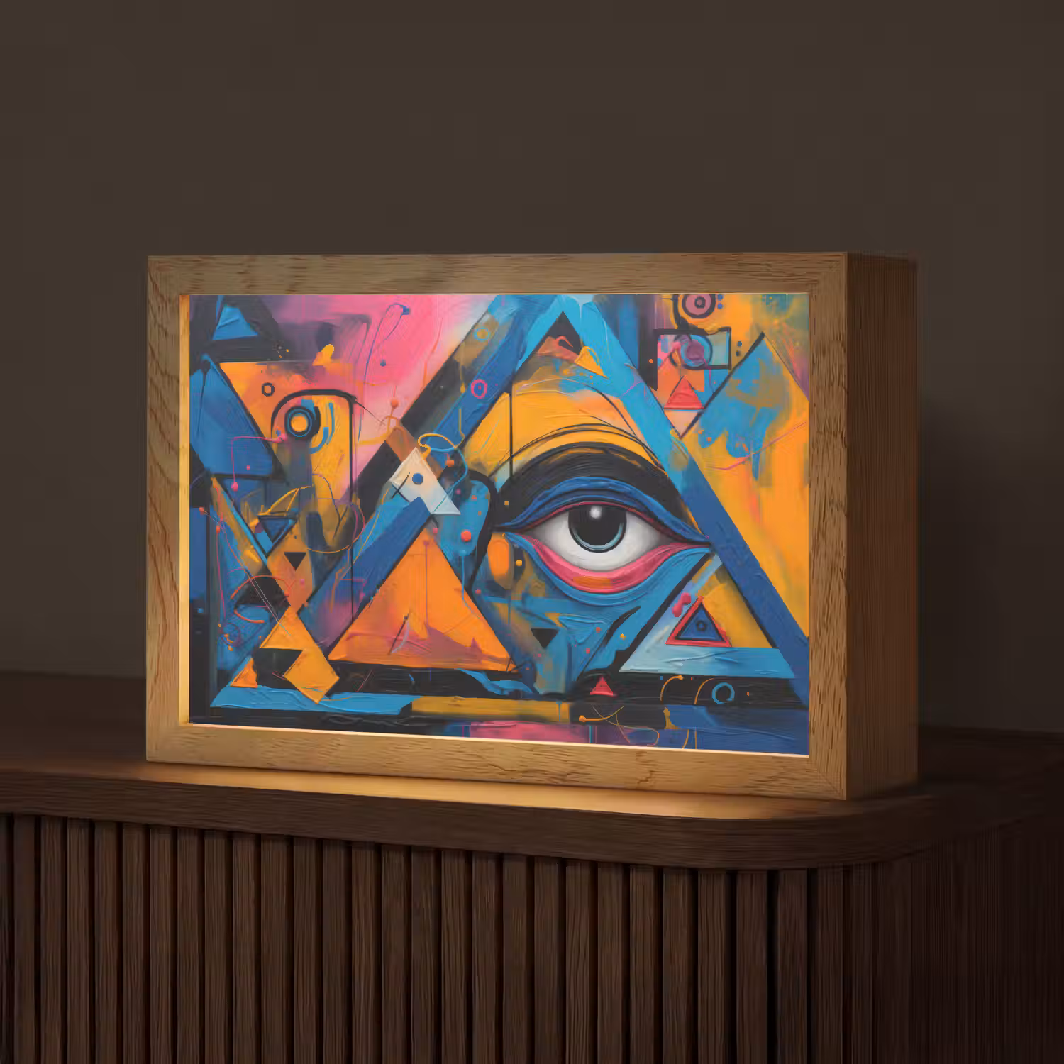 Graffiti - Kleuren - Oog - Kunst Light Box met kabel (Tafellamp) klein -z3d_website