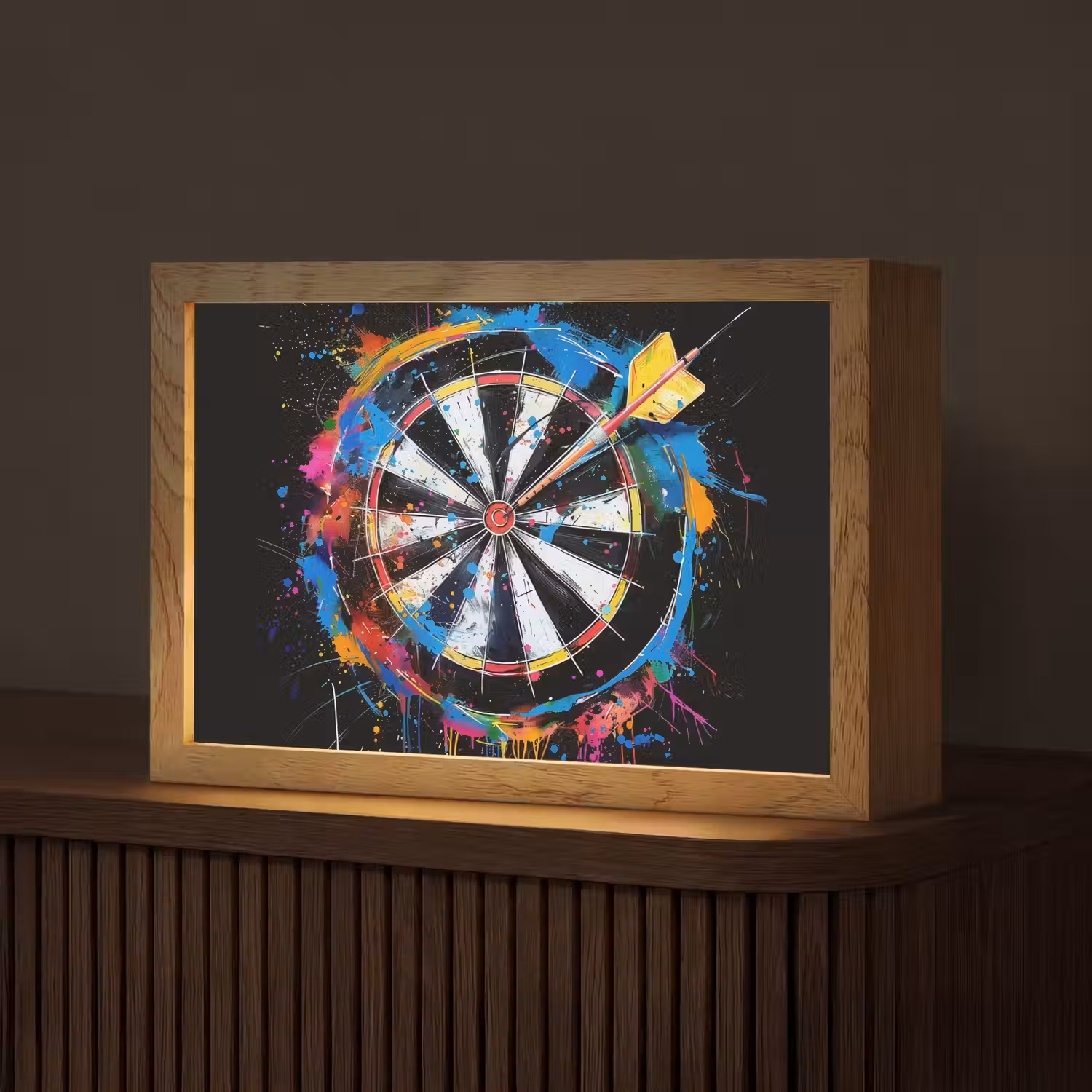 Graffiti - Sport - Darten - Dartbord Light Box met kabel (Tafellamp) klein -z3d_website