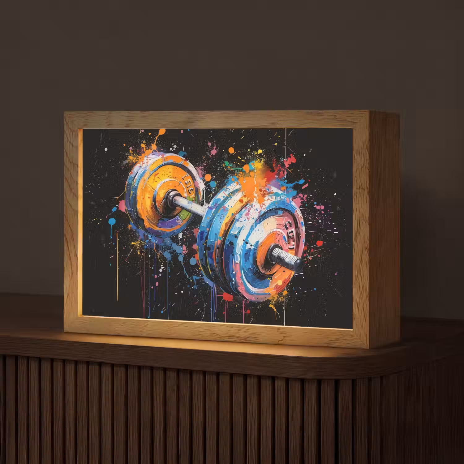 Graffiti - Sport - Fitness - Dumbbell - Gym Light Box met kabel (Tafellamp) klein -z3d_website
