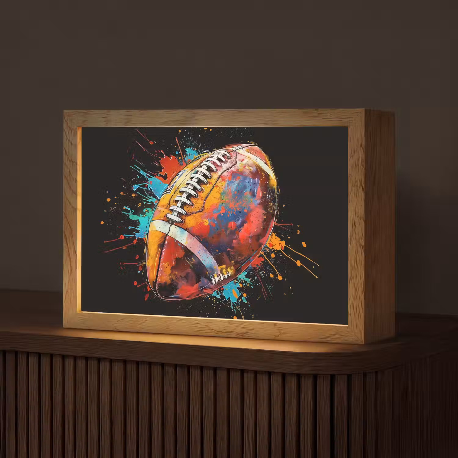 Graffiti - Sport - Rugby - American Football Light Box met kabel (Tafellamp) klein -z3d_website