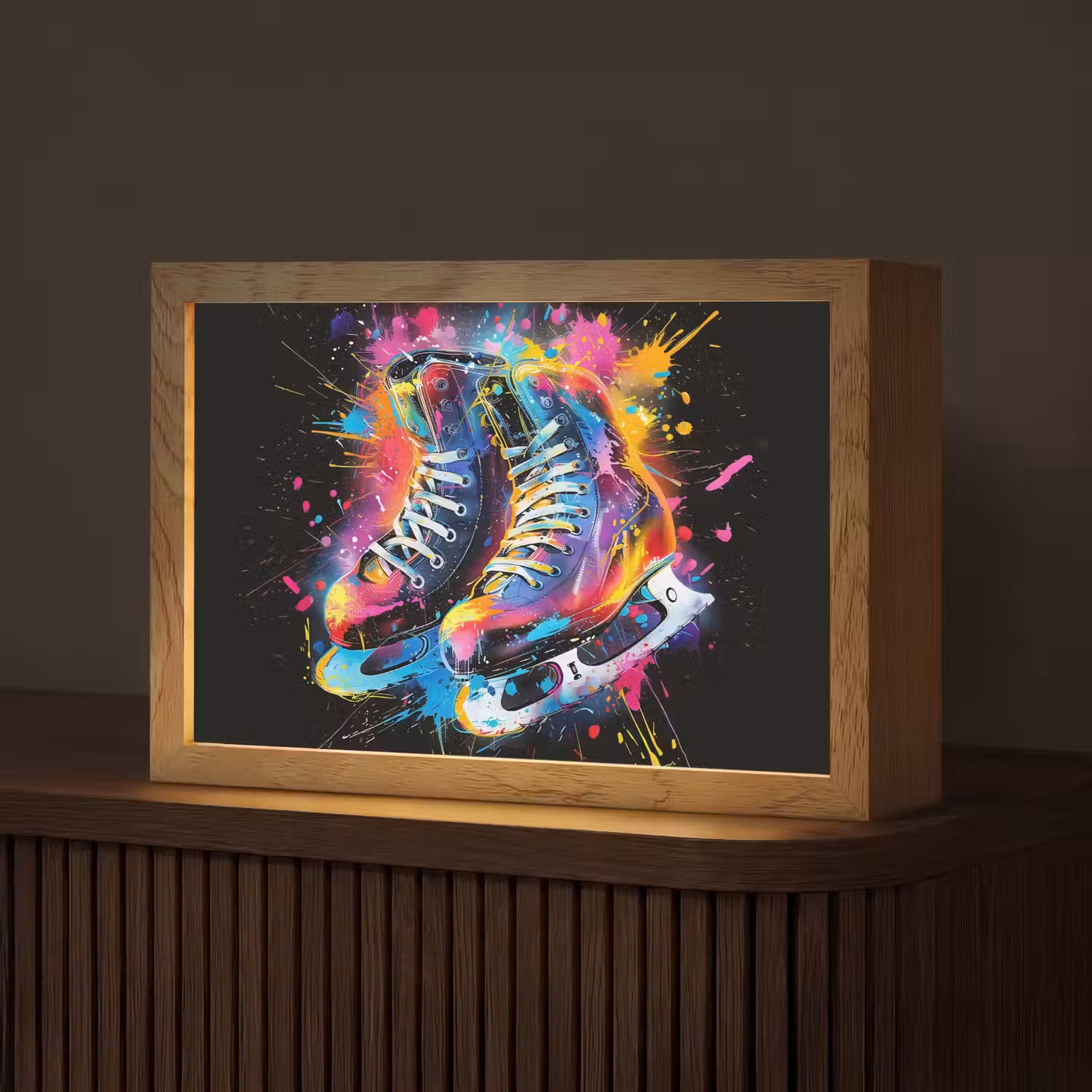 Graffiti - Sport - Schaatsen - Verf Light Box met kabel (Tafellamp) klein -z3d_website