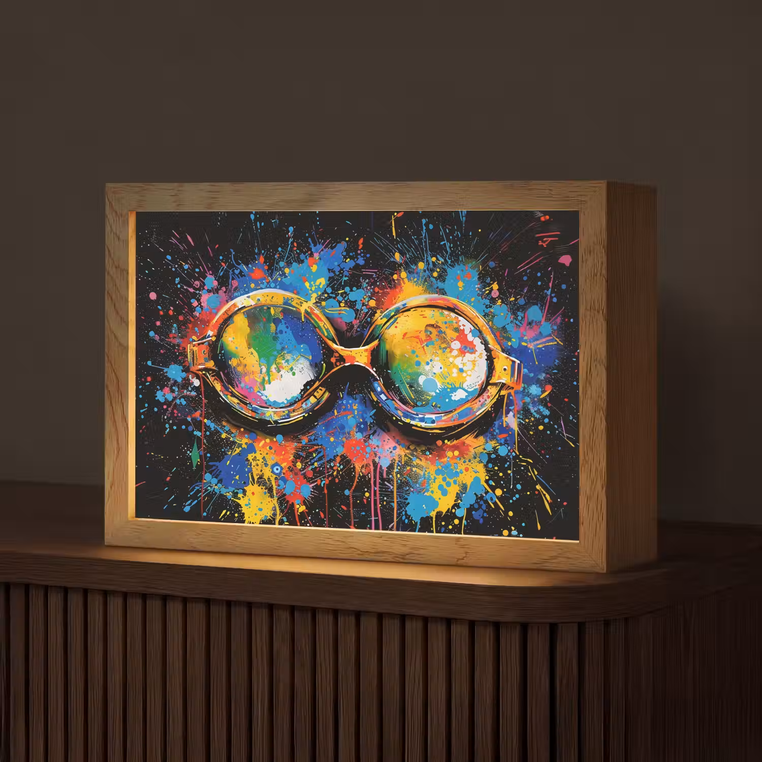 Graffiti - Sport - Zwemmen - Zwembril Light Box met kabel (Tafellamp) klein -z3d_website