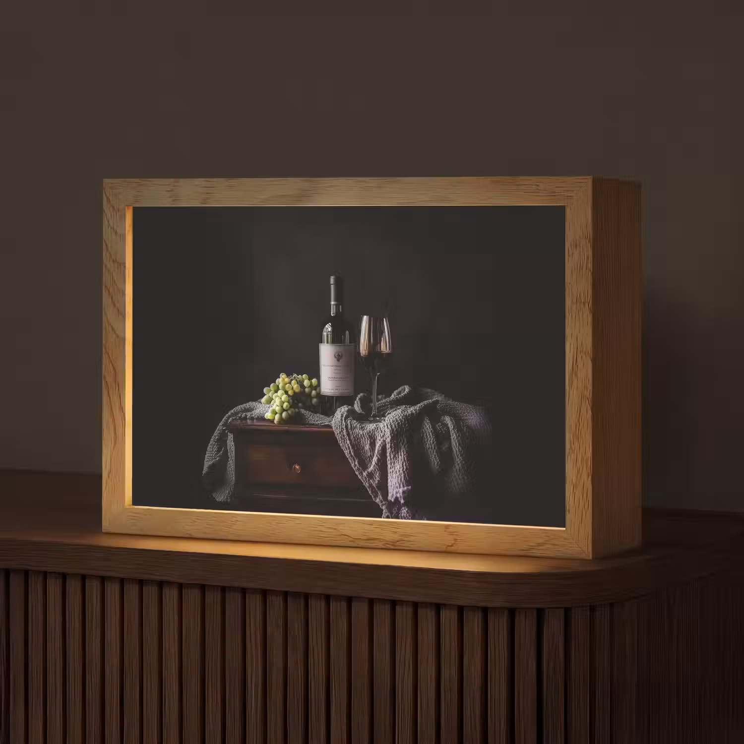 Druiven - Wijn - Rood - Tafel Light Box met kabel (Tafellamp) klein -z3d_website