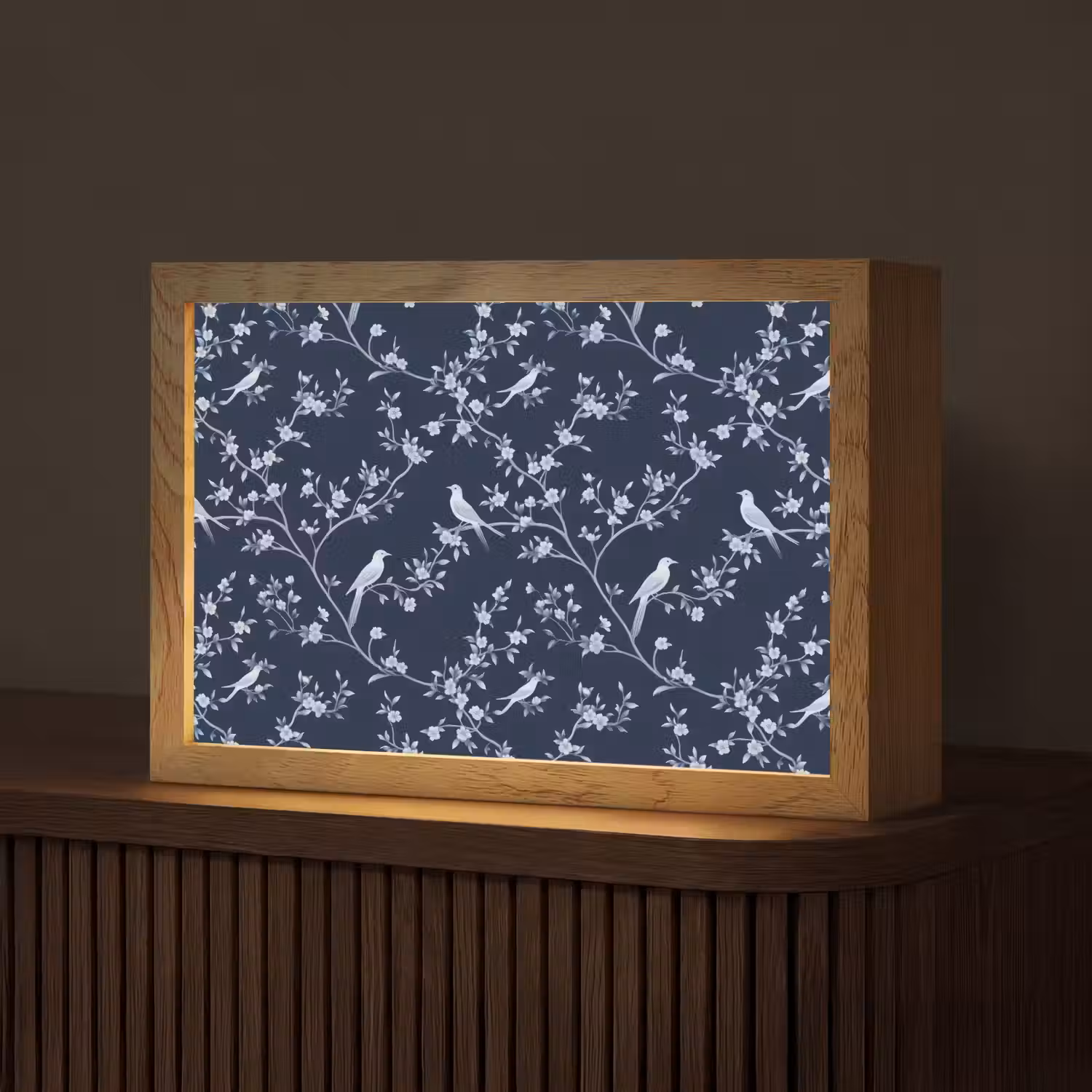 Grafisch - Bloesemtak - Blauw Light Box met kabel (Tafellamp) klein 924 -z3d_website