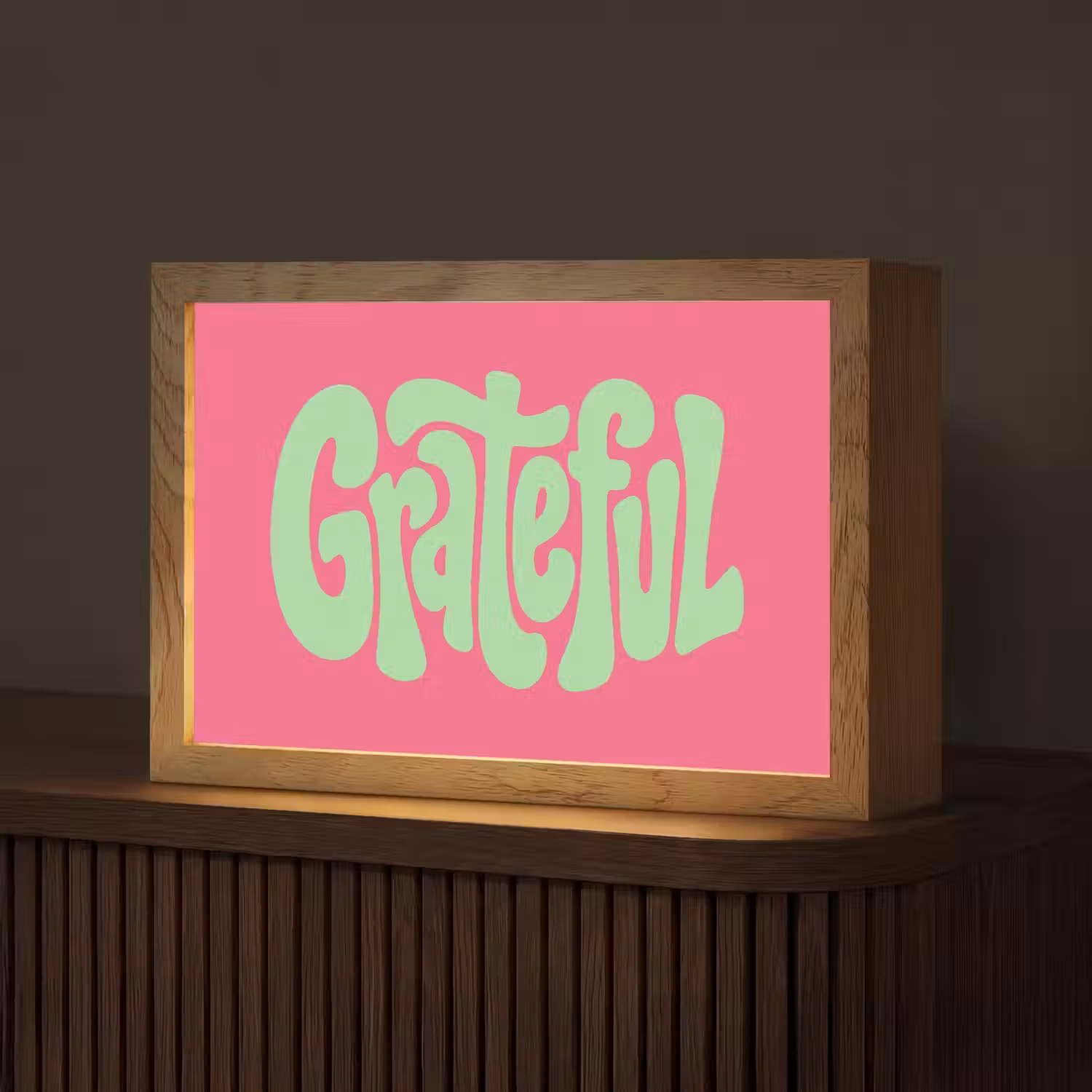 Grateful - Groen - Grafisch - Vloeiend Light Box met kabel (Tafellamp) klein -z3d_website