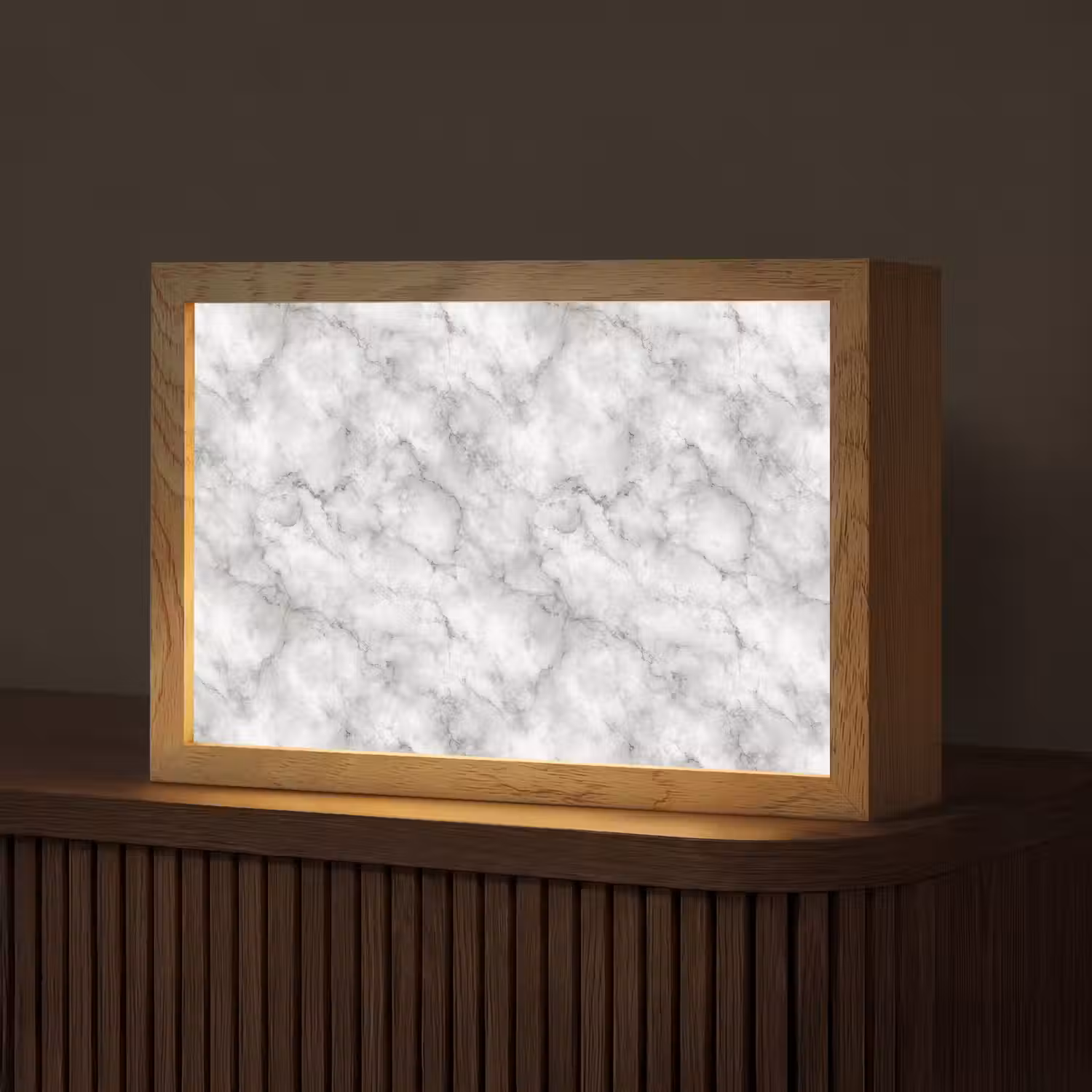 Grijs - Marmer - Klassiek - Aders Light Box met kabel (Tafellamp) klein 924 -z3d_website