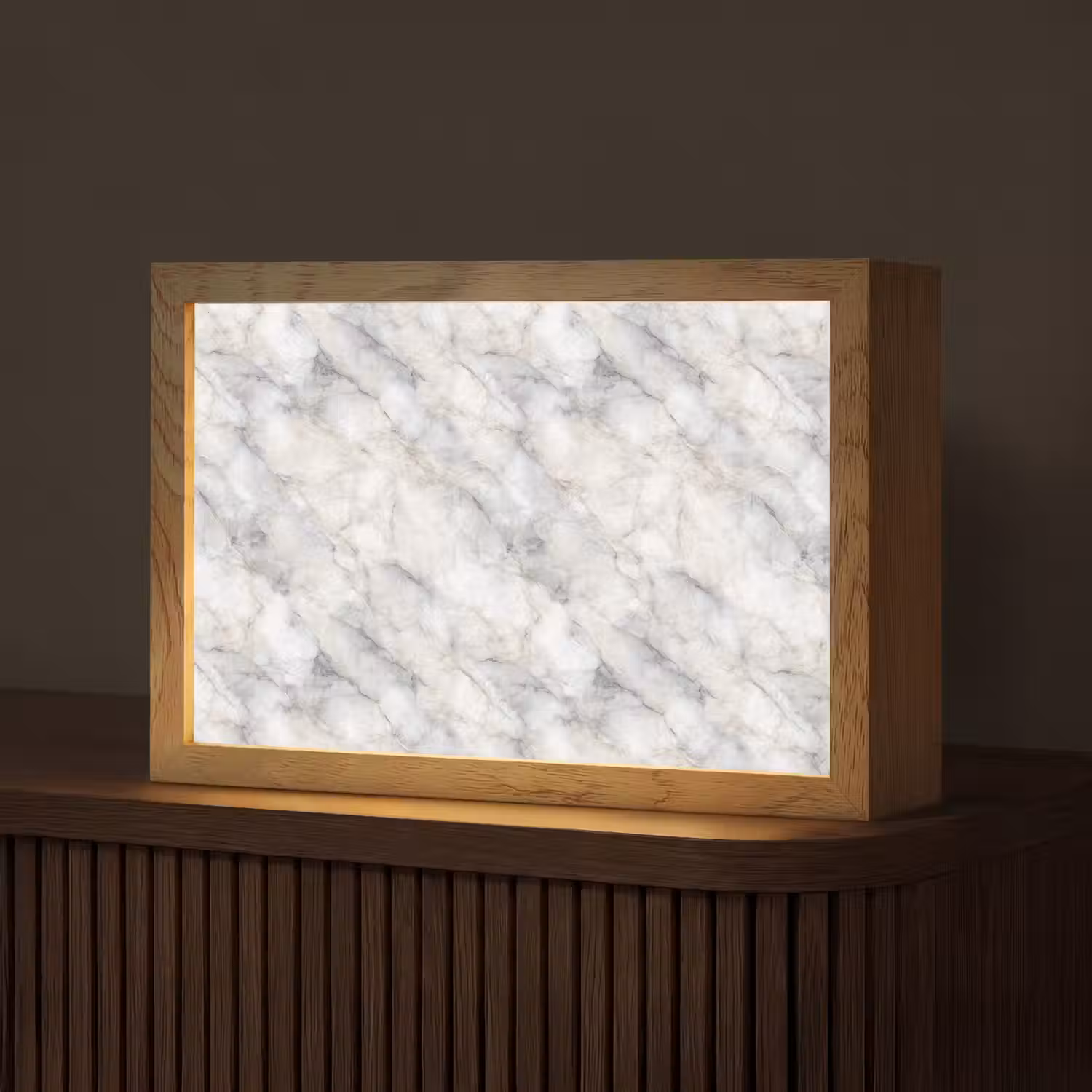 Grijs - Marmer - Gedetailleerd Light Box met kabel (Tafellamp) klein 924 -z3d_website