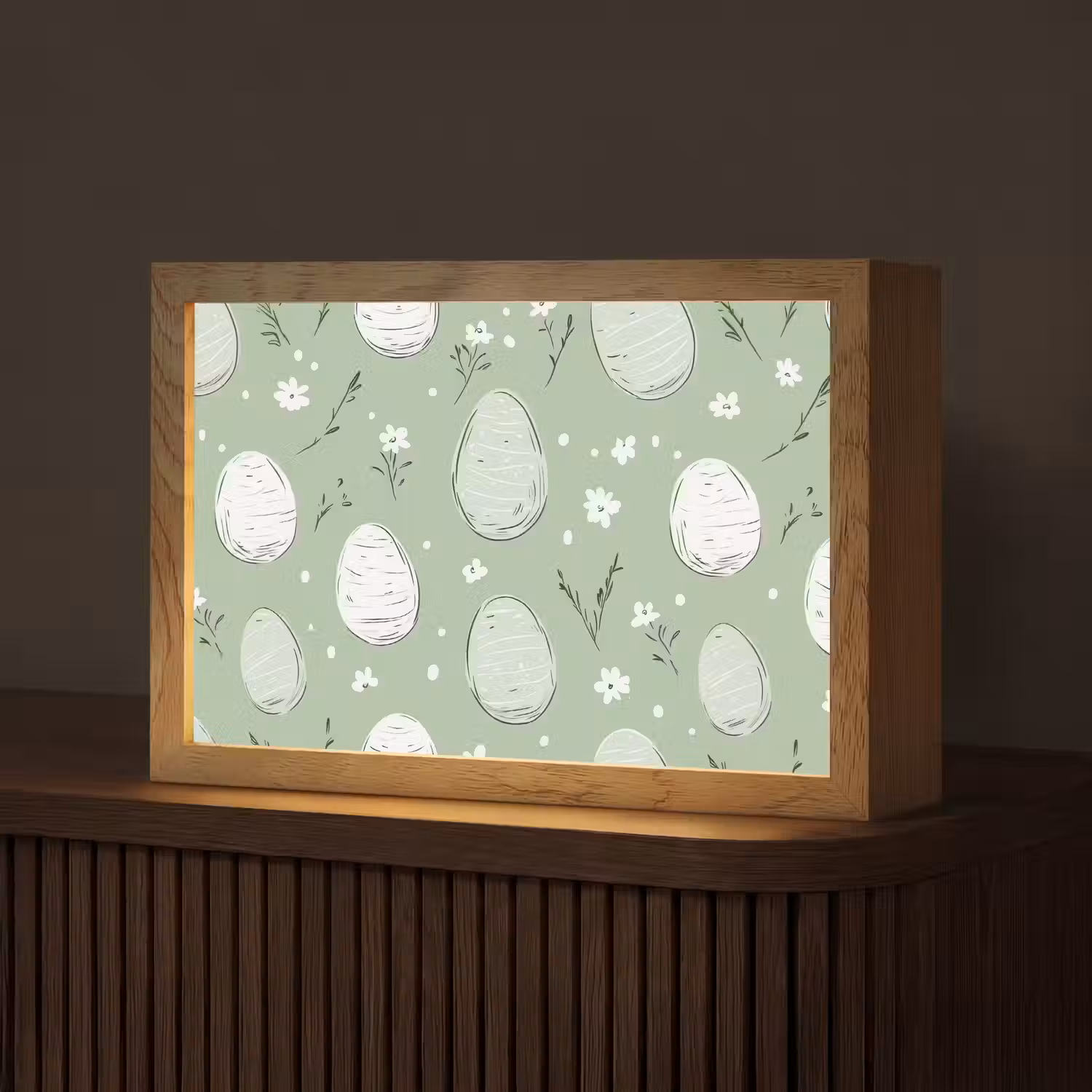 Groen - Eieren - Patroon Light Box met kabel (Tafellamp) klein -z3d_website
