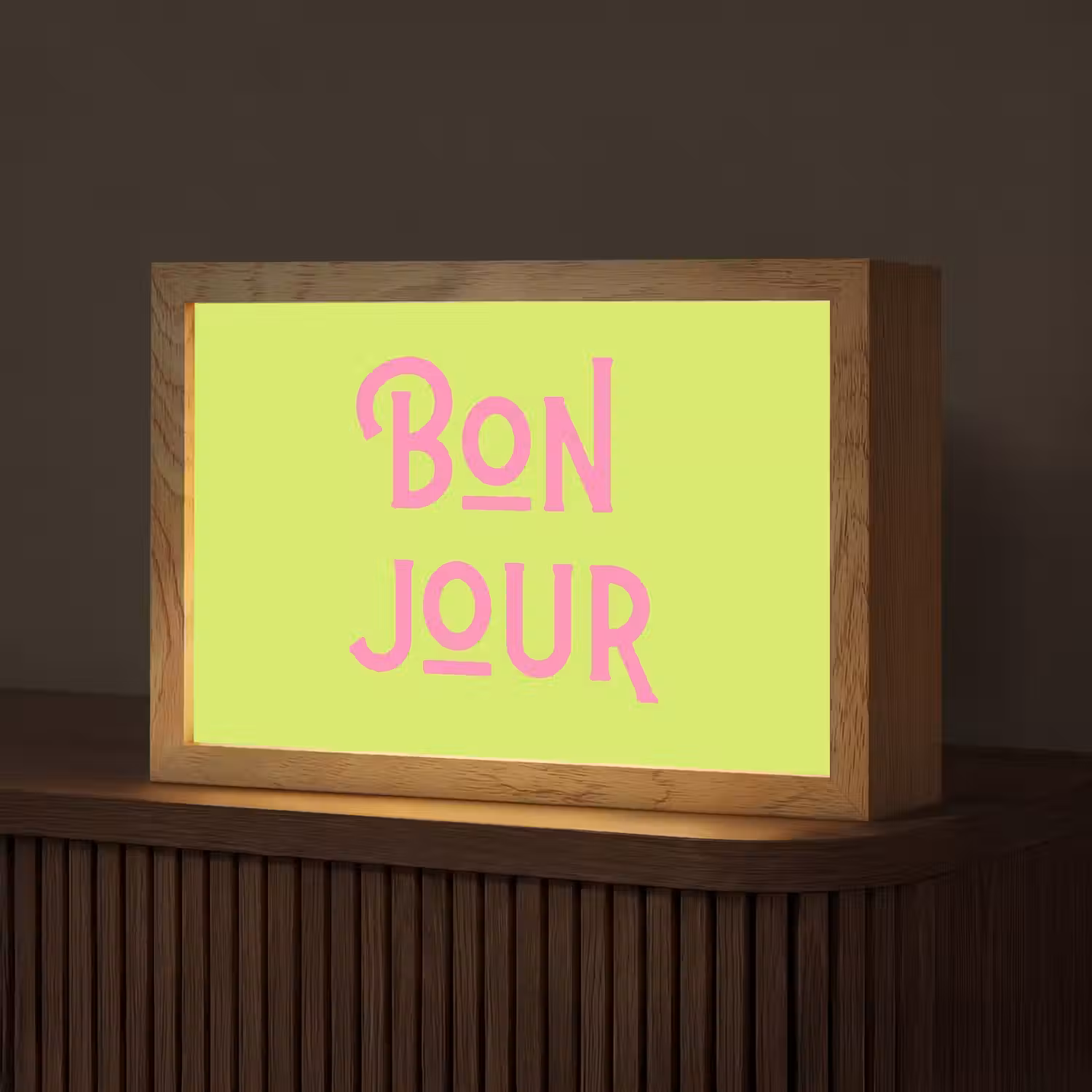 Groen - Roze bonjour - art-deco Light Box met kabel (Tafellamp) klein -z3d_website