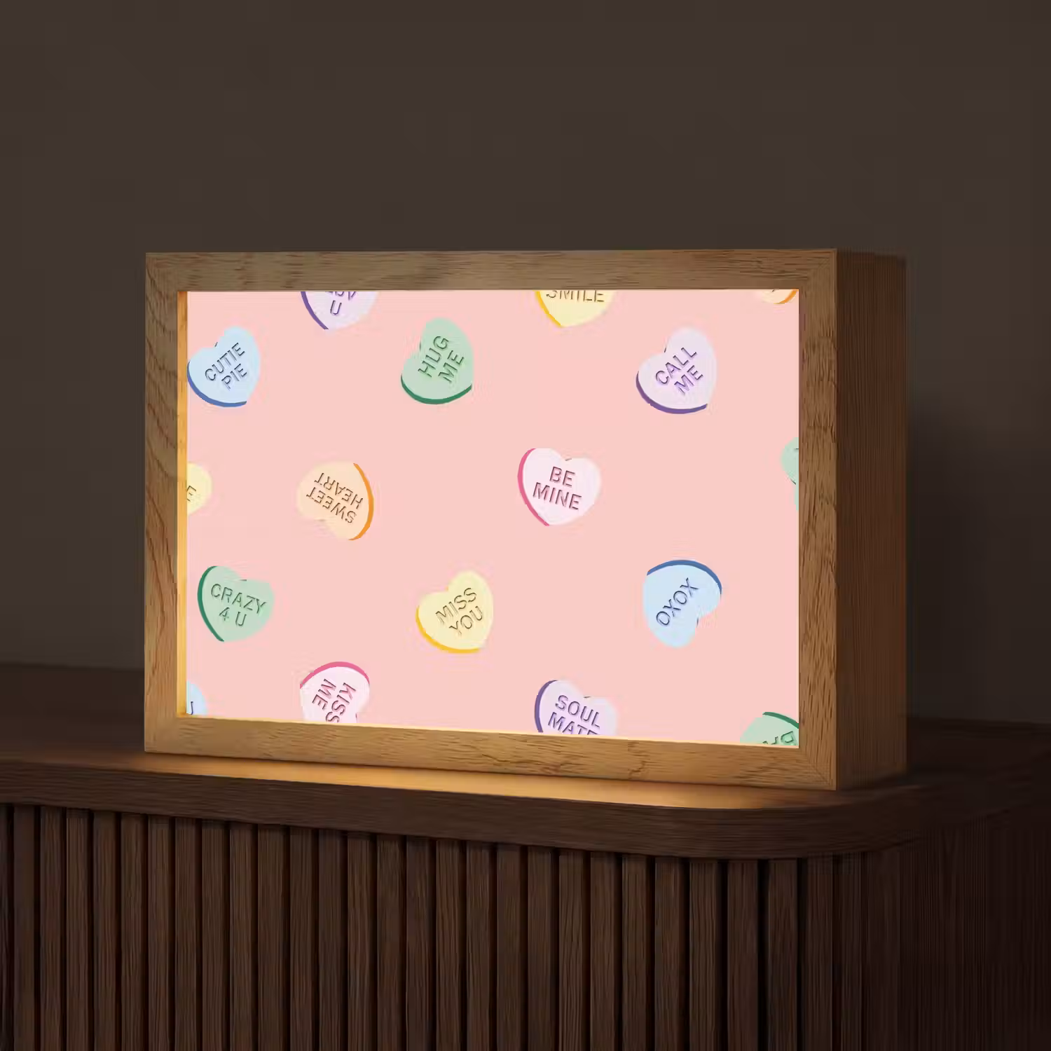 Hart - Snoep - Pastel - Tekst Light Box met kabel (Tafellamp) klein -z3d_website