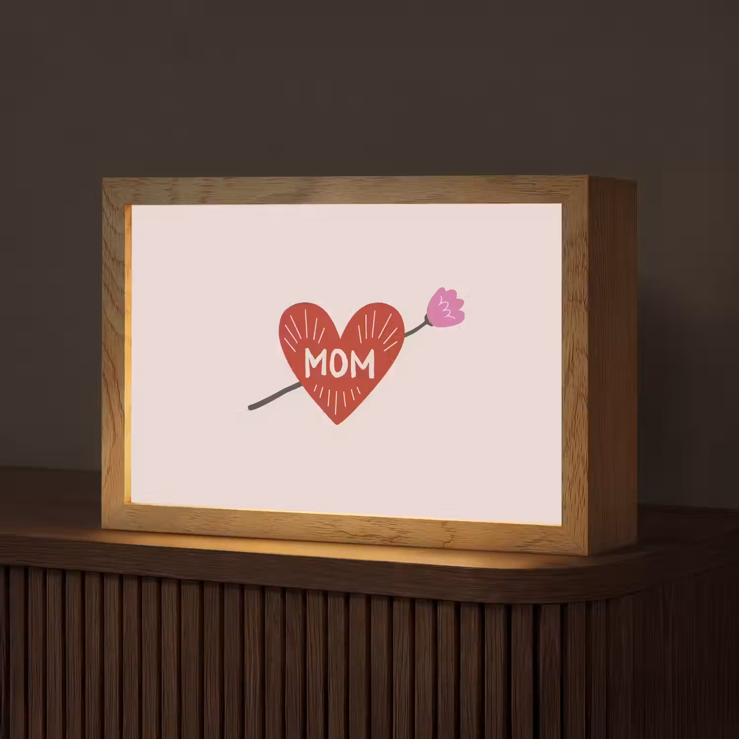Hart - Rood - Bloem - Moeder Light Box met kabel (Tafellamp) klein -z3d_website
