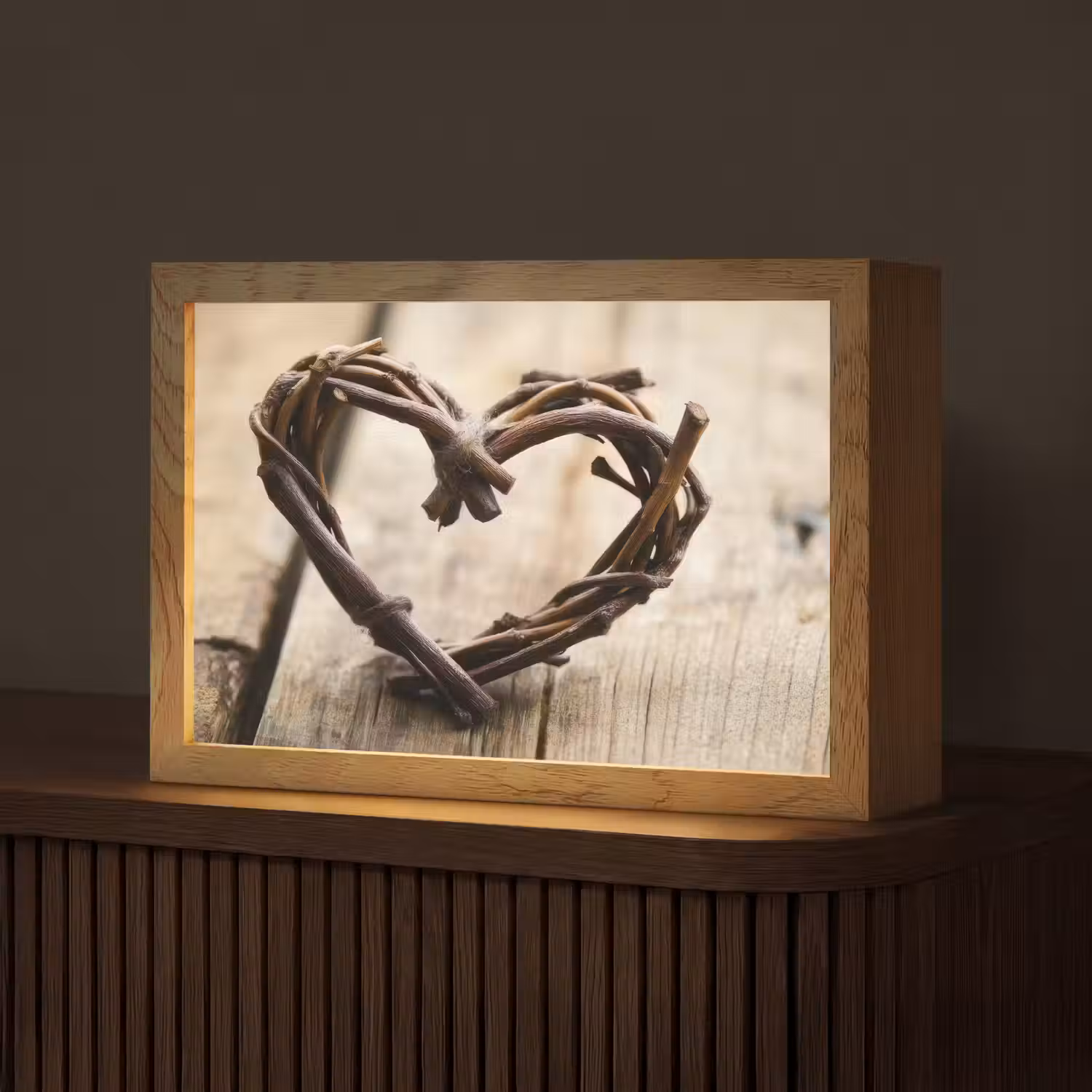 Hart - Hout - Natuur - Takken - Bruin Light Box met kabel (Tafellamp) klein -z3d_website