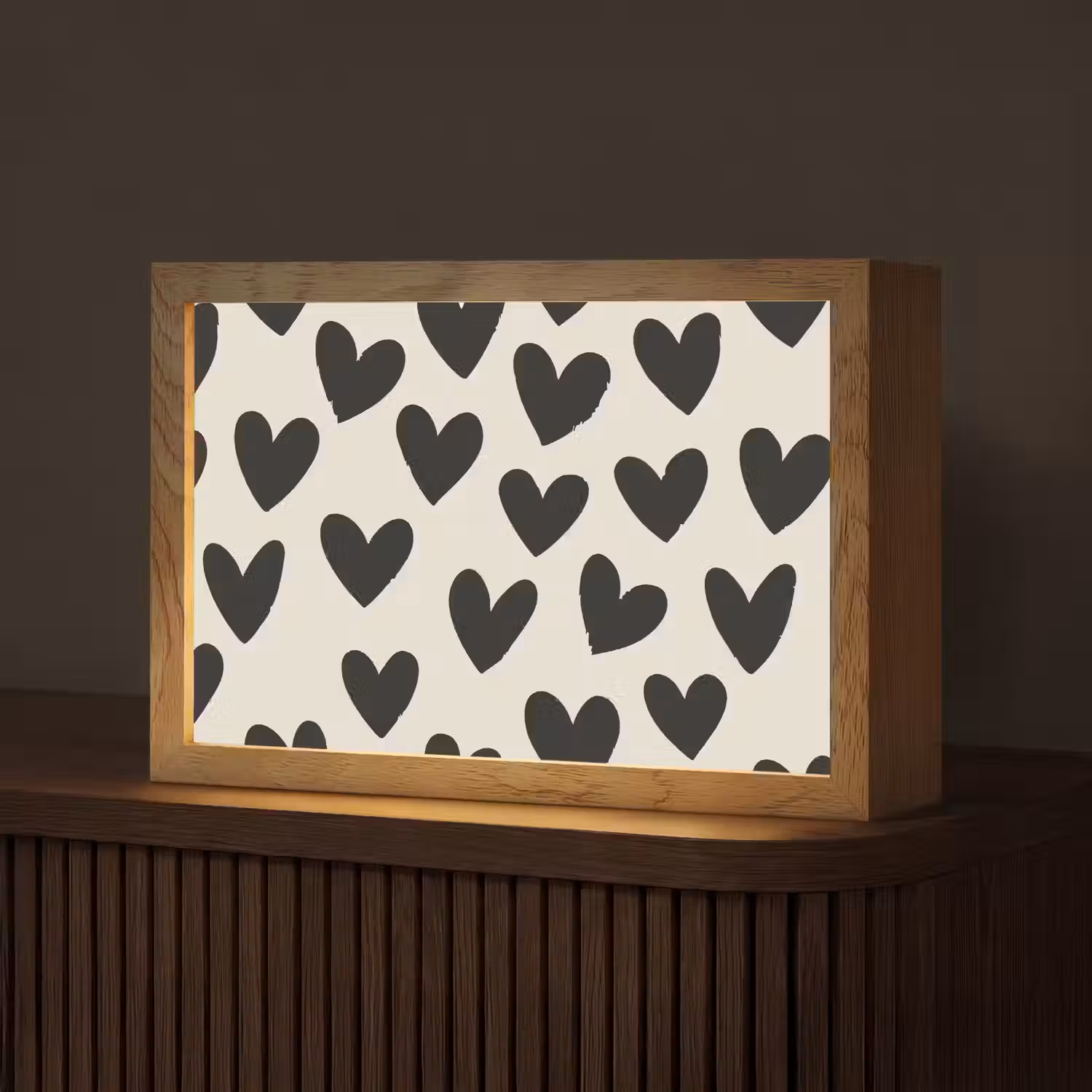 Hartjes - Zwart - Beige Light Box met kabel (Tafellamp) klein -z3d_website
