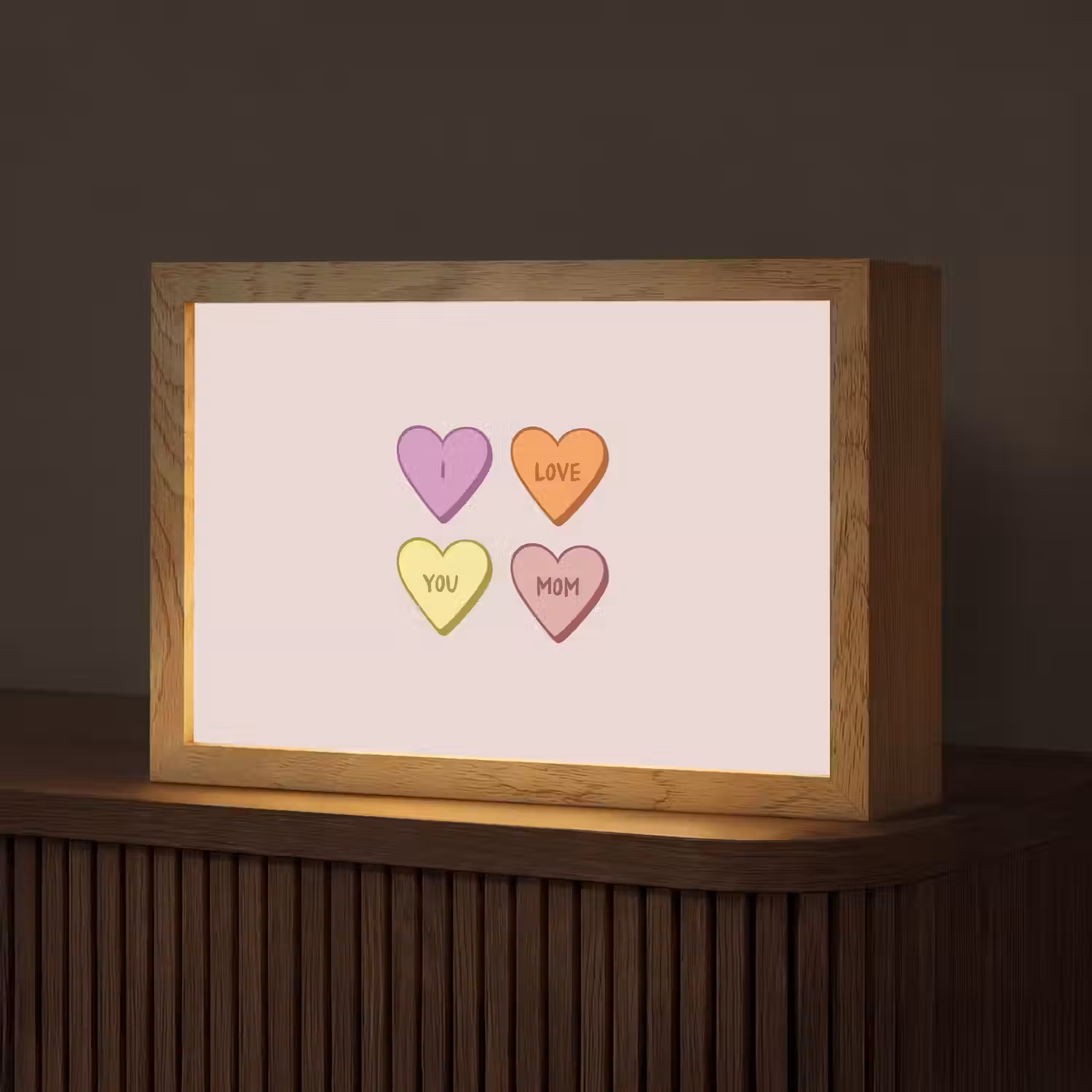 Hartjes - Pastel - Liefde - Moeder Light Box met kabel (Tafellamp) klein -z3d_website