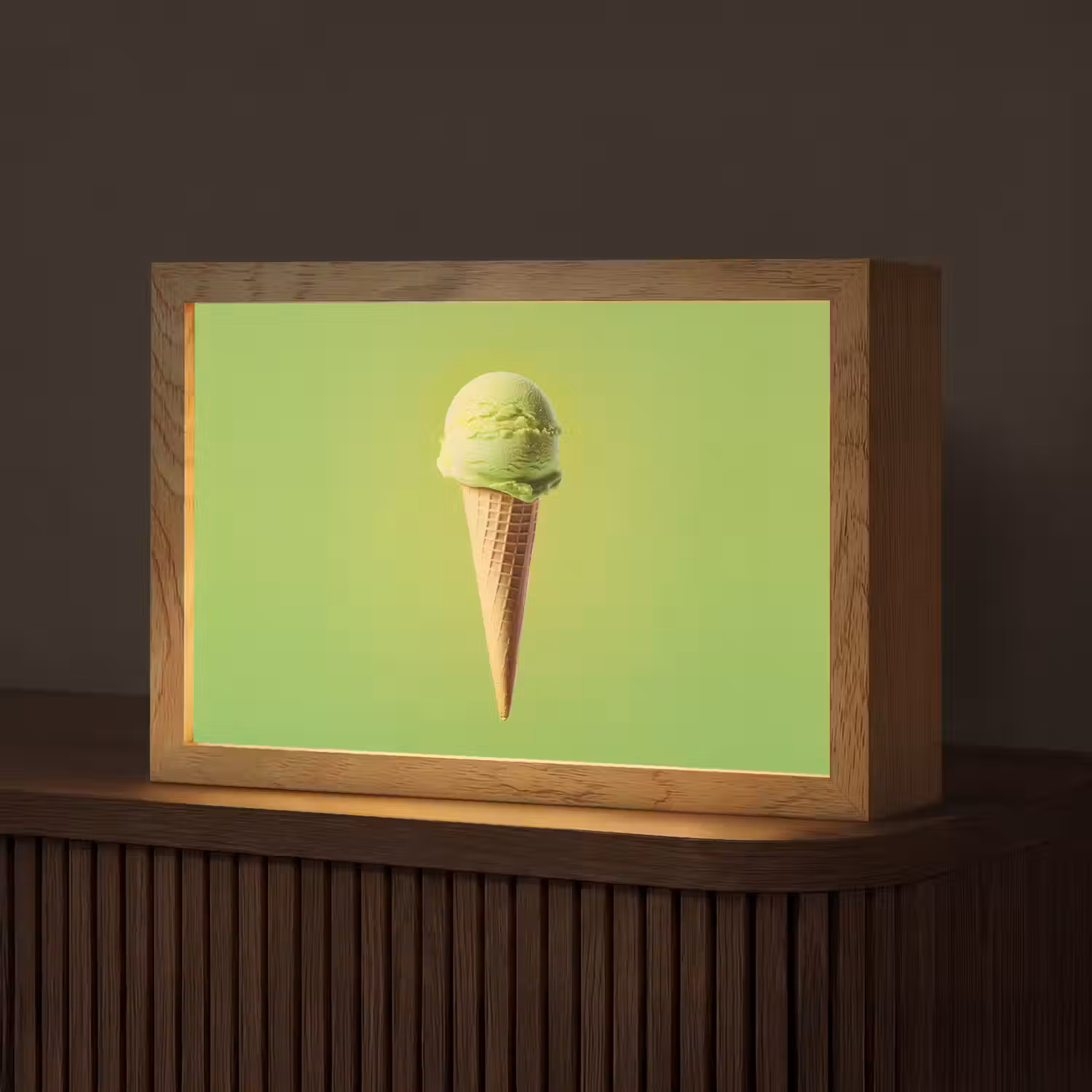 Hoorntje - Schepijs - Groen Light Box met kabel (Tafellamp) klein -z3d_website