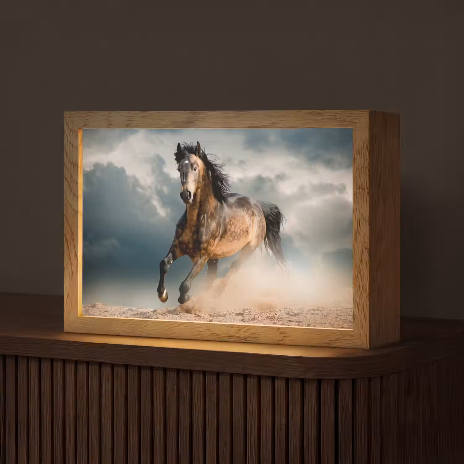 Paard - Dieren - Bruin - Natuur Light Box met kabel (Tafellamp) klein -z3d_website