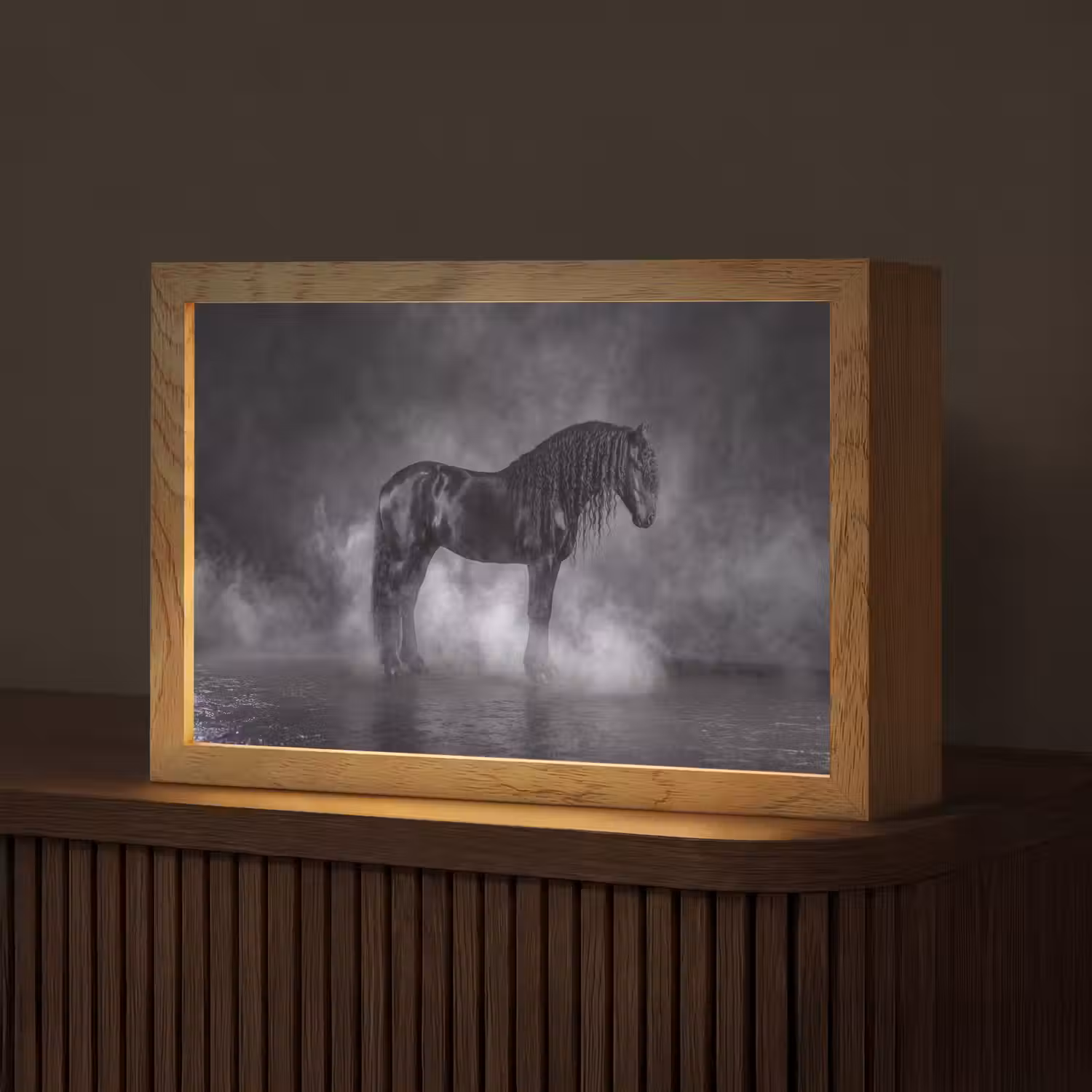 Paard - Magisch - Zwart Light Box met kabel (Tafellamp) klein -z3d_website