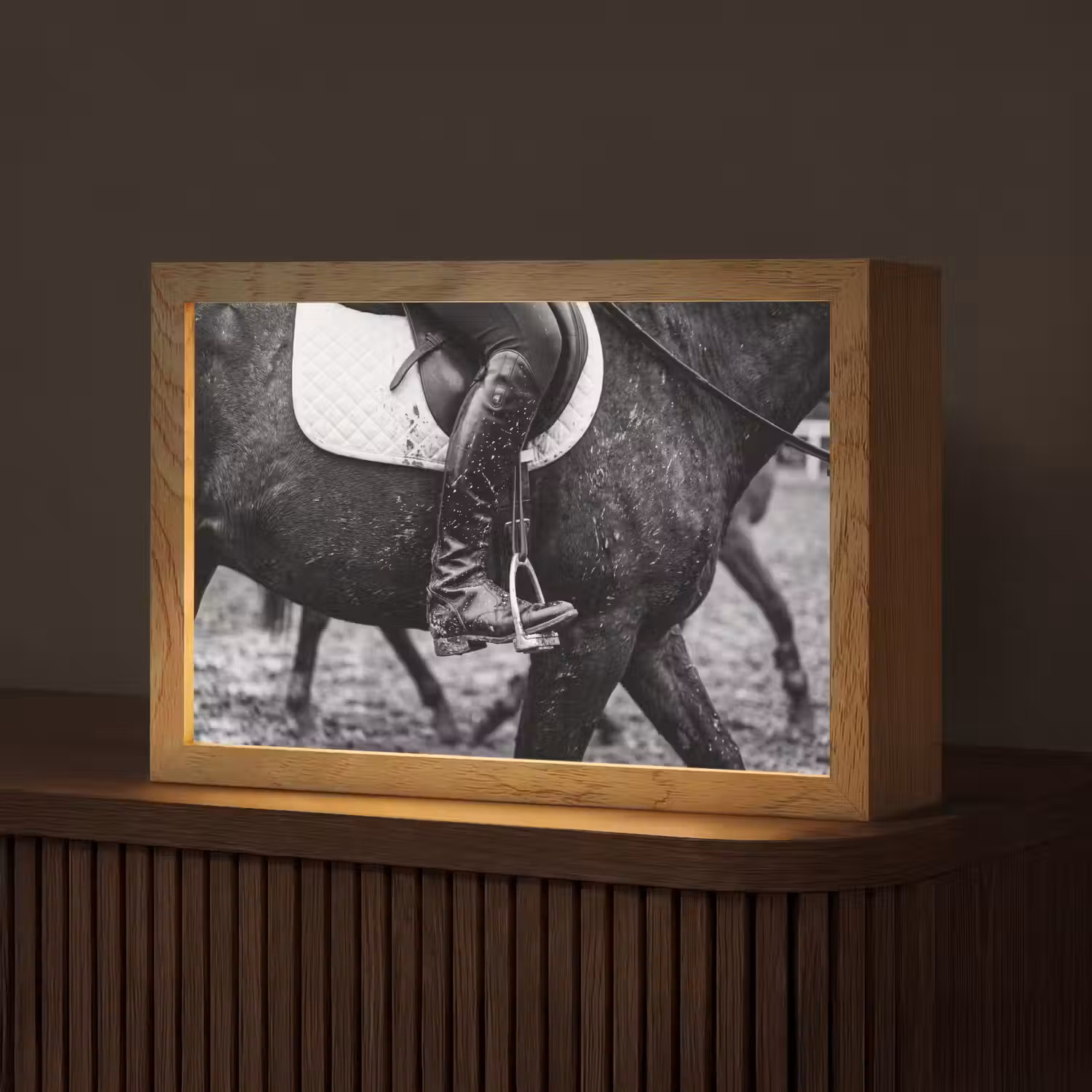 Paard - Sport - Zwart - Wit Light Box met kabel (Tafellamp) klein -z3d_website