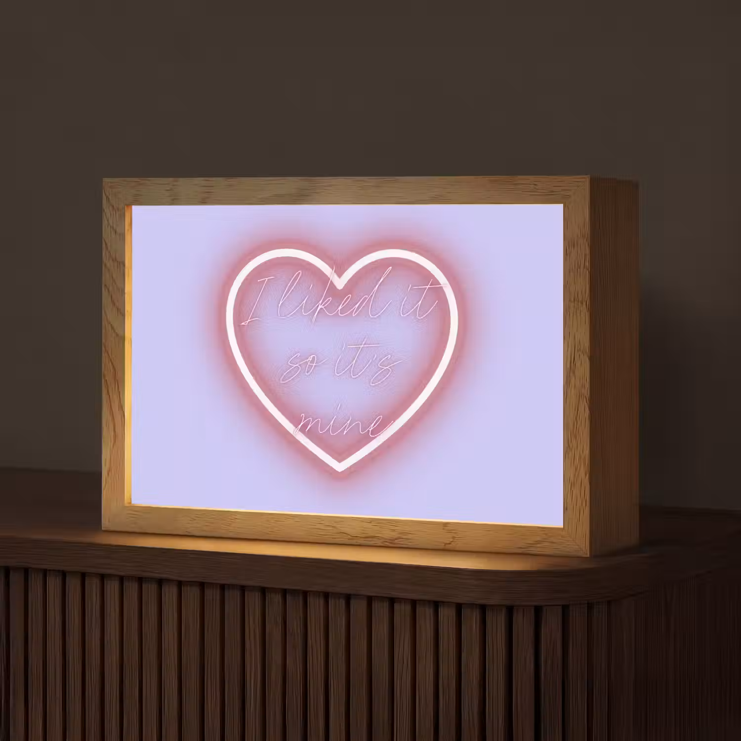 I liked it so it's mine - Neon hart - Paars Light Box met kabel (Tafellamp) klein -z3d_website
