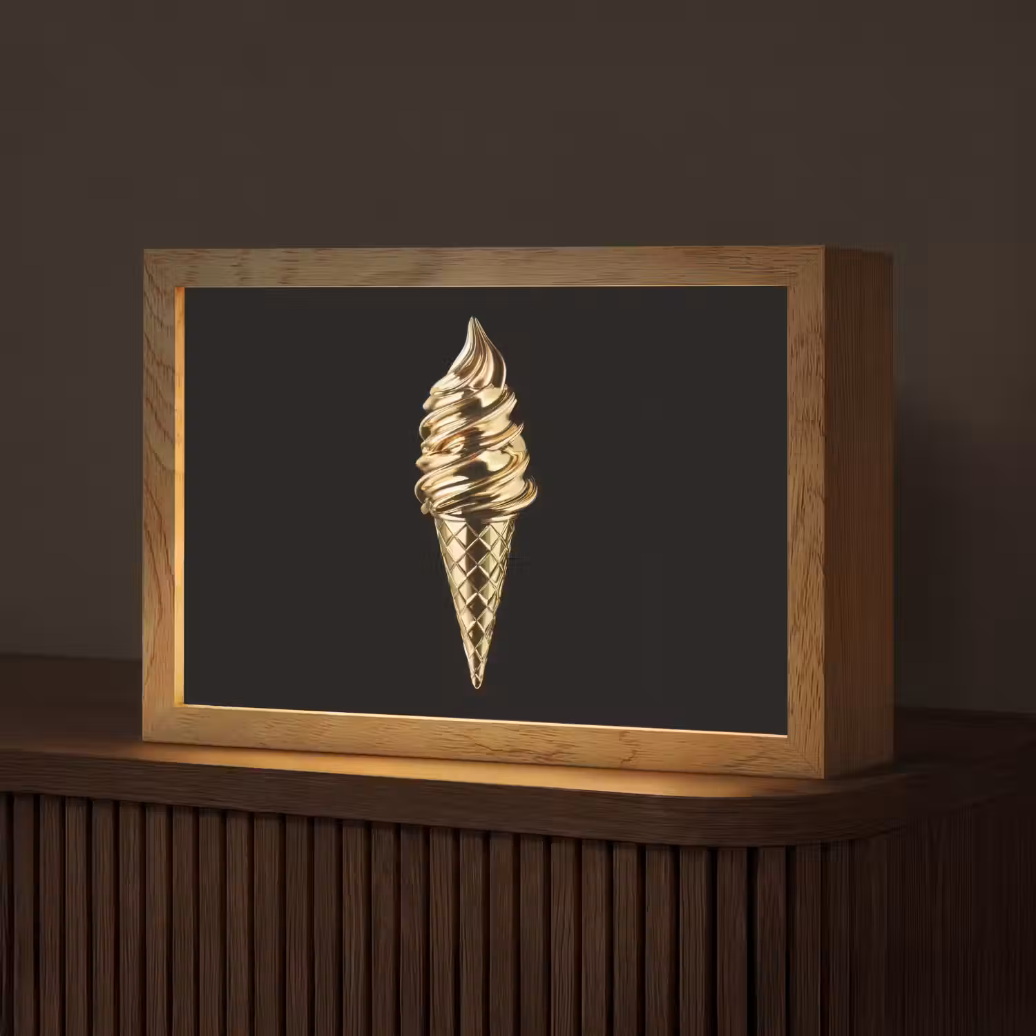 Ijs - Goud - Zwart - Eten Light Box met kabel (Tafellamp) klein -z3d_website
