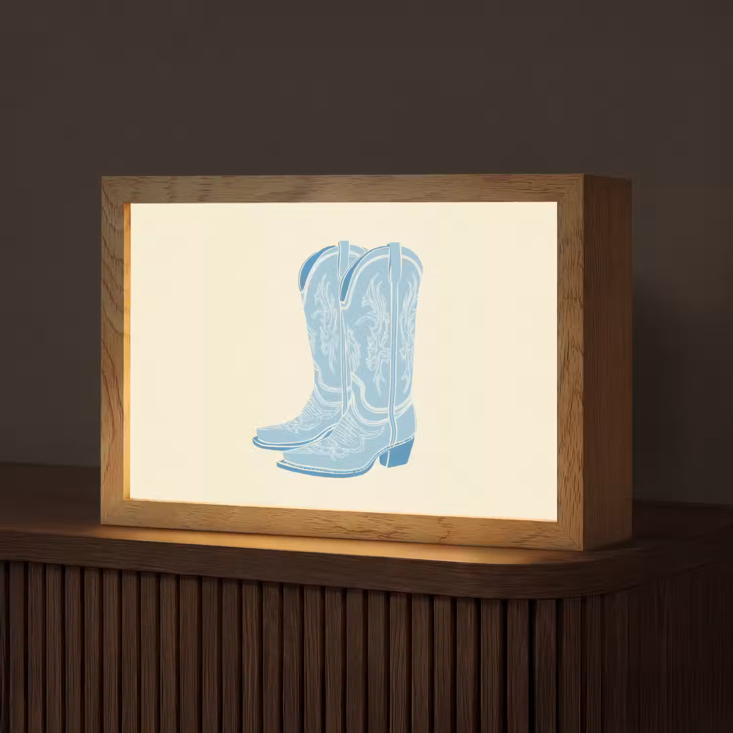 Illustratie - Cowboylaarzen - Patroon Light Box met kabel (Tafellamp) klein -z3d_website