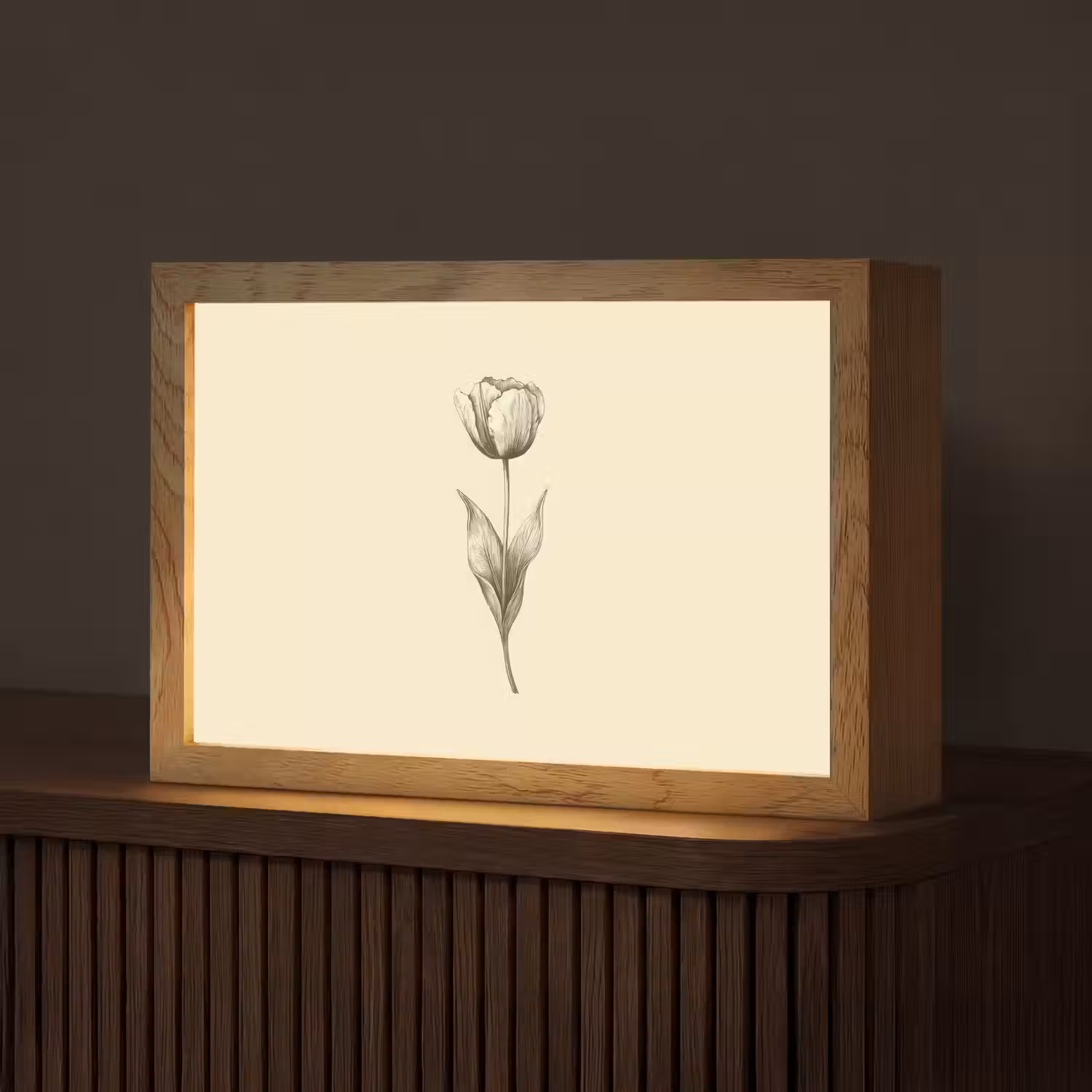 Illustratie - Tulp - Zwart Light Box met kabel (Tafellamp) klein -z3d_website